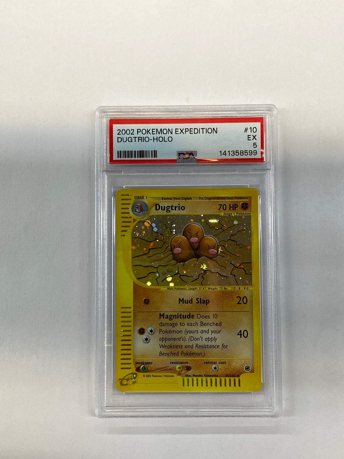 2002 Pokemon Expedition Dugtrio 10 Holo PSA 5