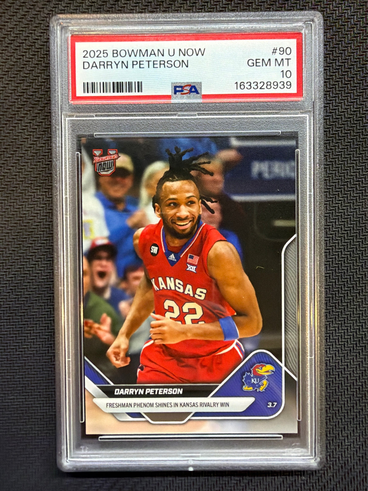 2025 Bowman U Now Darryn Peterson #90 PSA 10 Kansas