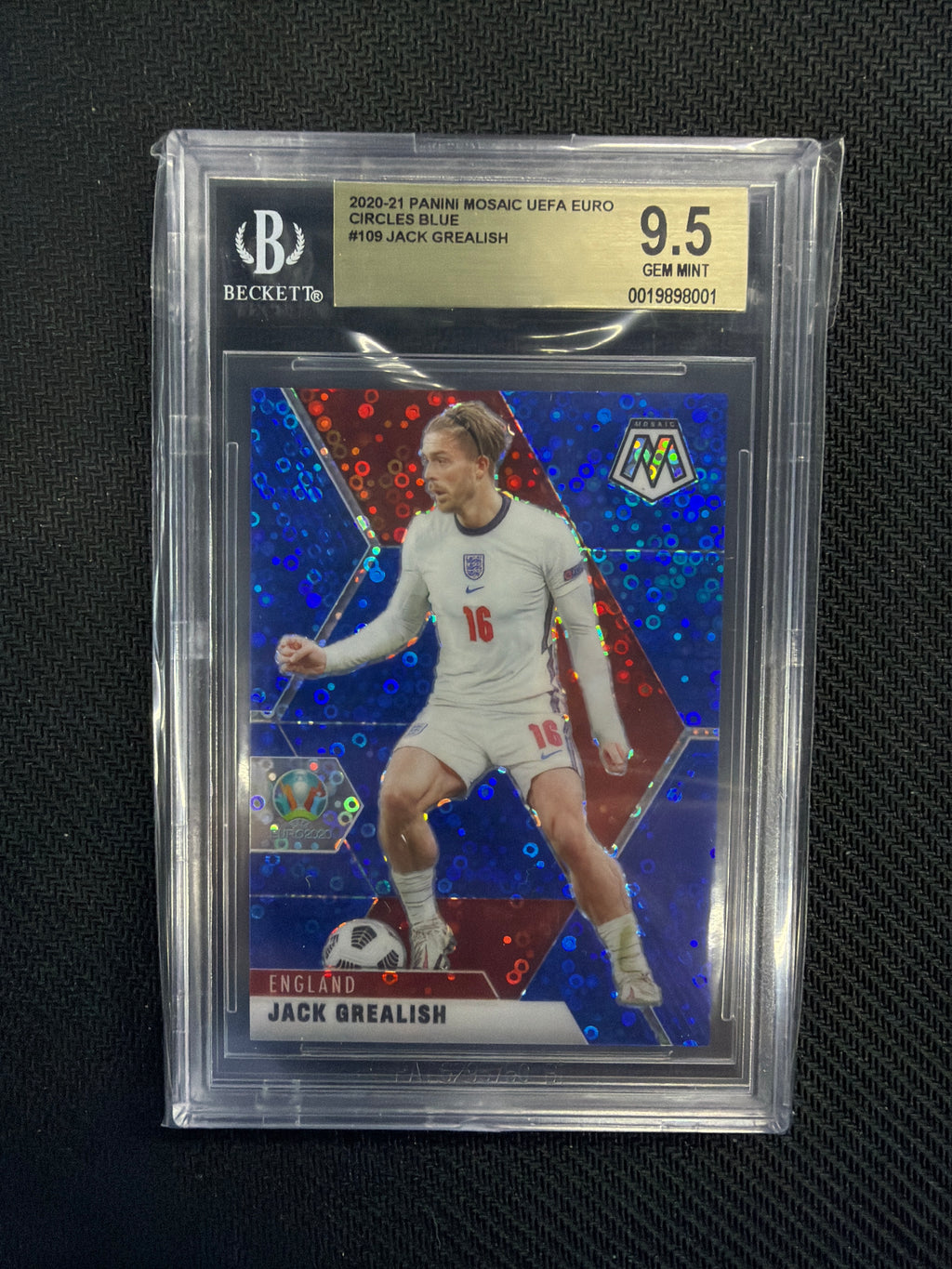 2020-21 Panini Mosaic Jack Grealish Blue /99 BGS 9.5