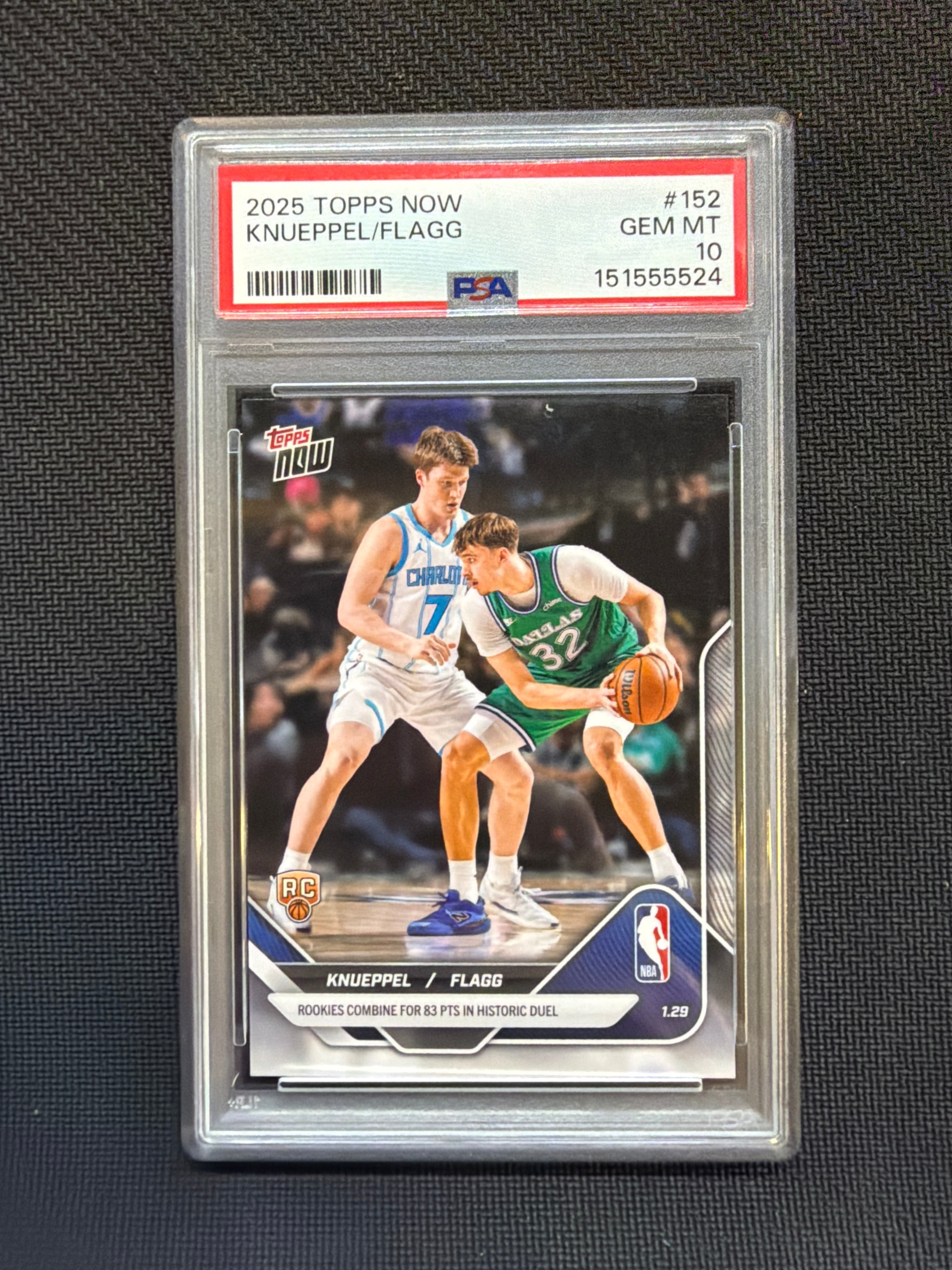 2025 Topps Now Cooper Flagg Kon Knueppel Rookie PSA 10 524