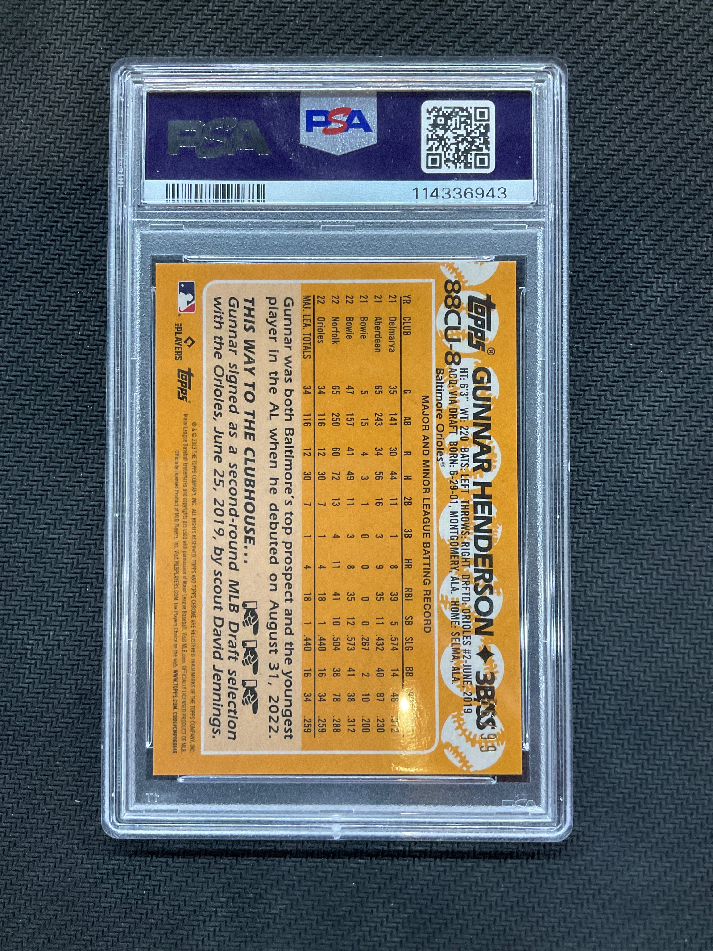 2023 Topps Chrome Update Gunnar Henderson '88 Green /99 PSA 9 943