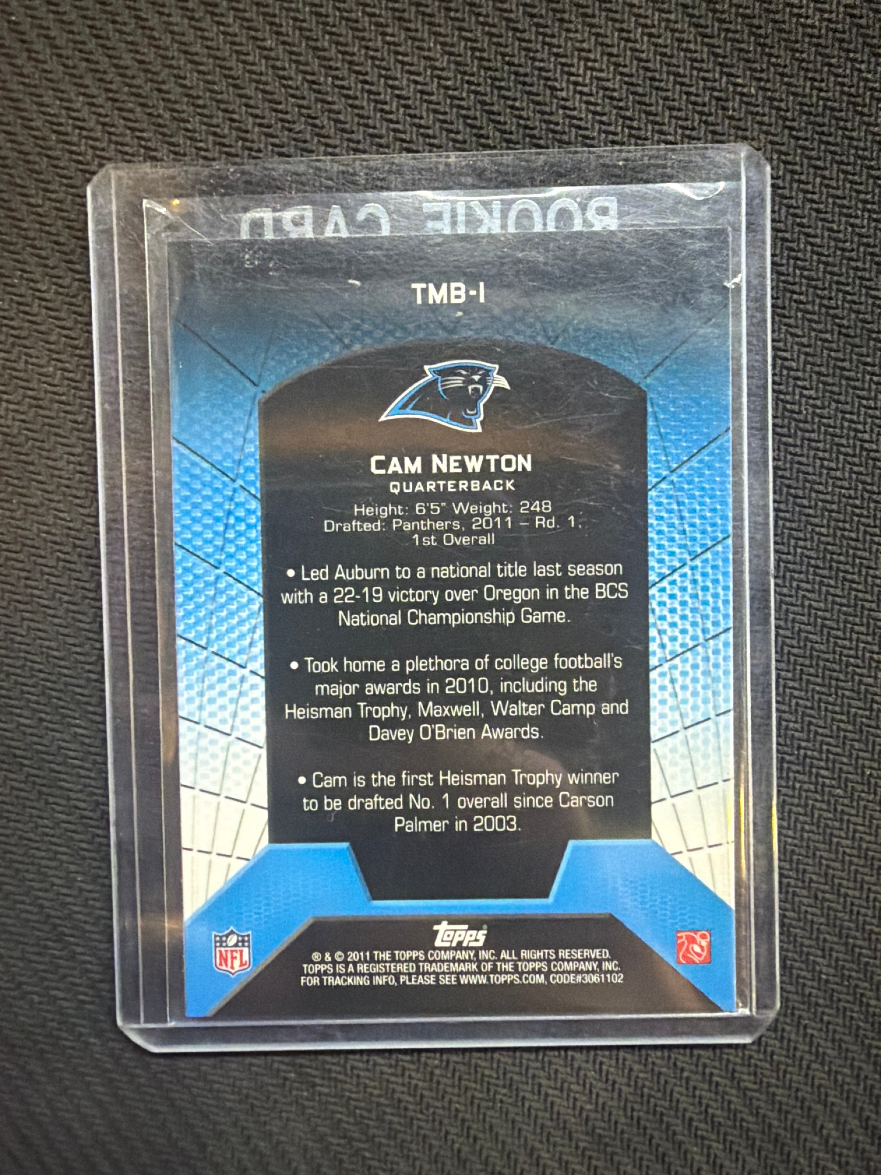 2011 Topps Chrome Cam Newton Rookie Refractor Auburn