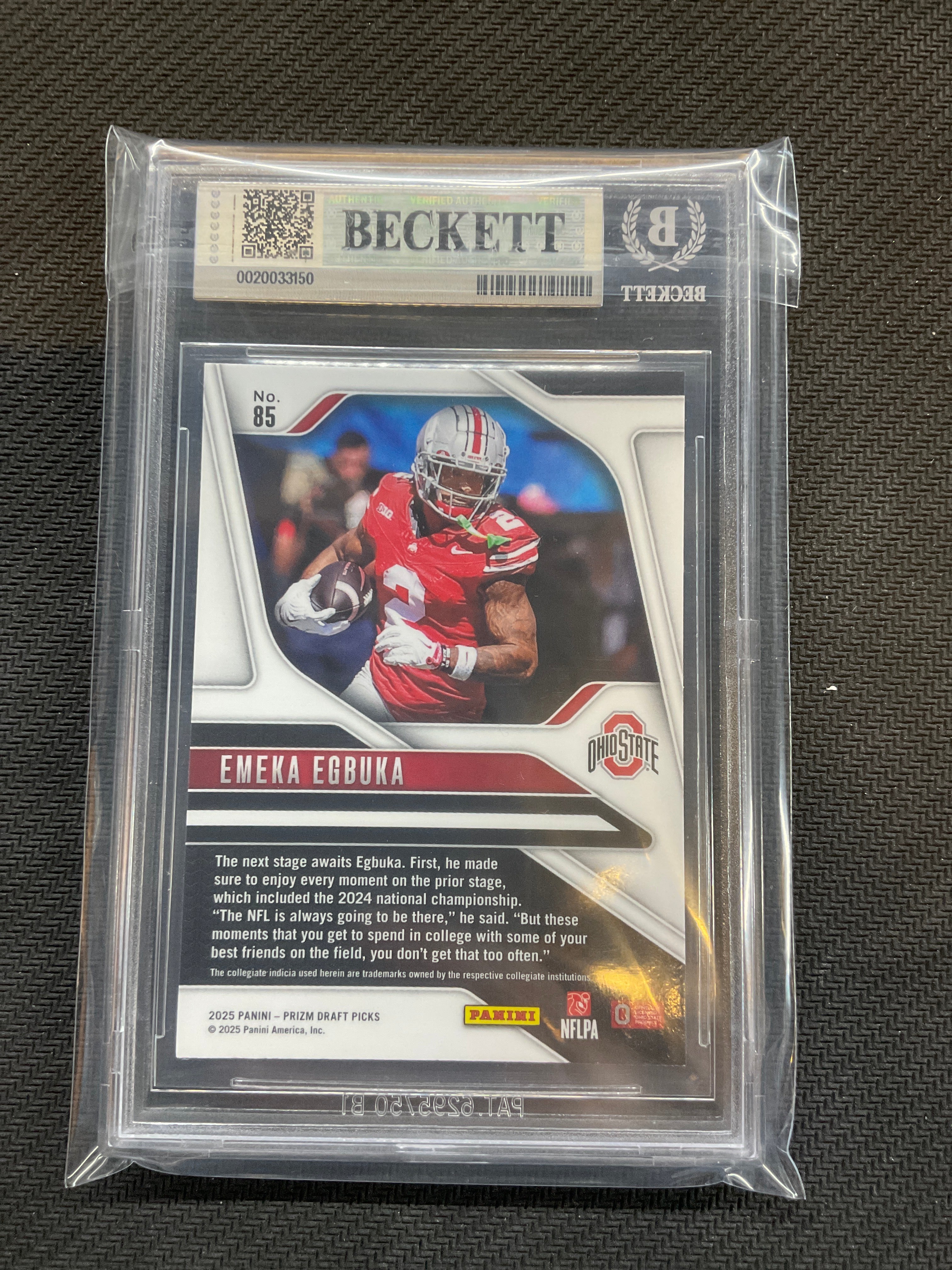 2025 Prizm Draft Picks Emeka Egbuka Rookie BGS 9 Ohio State