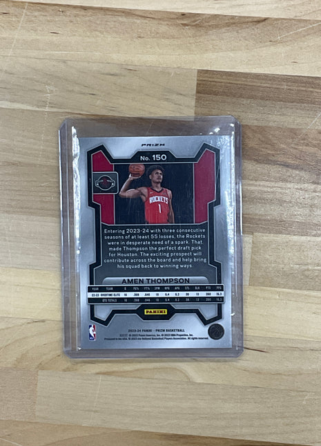 2023-24 Prizm Amen Thompson Red Sparkle #150 Rookie