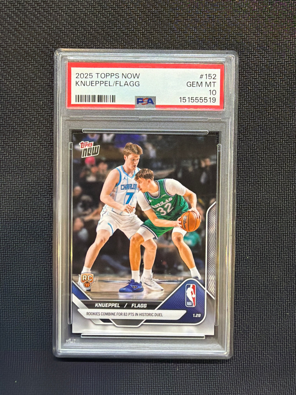2025 Topps Now Cooper Flagg Kon Knueppel Rookie PSA 10 519