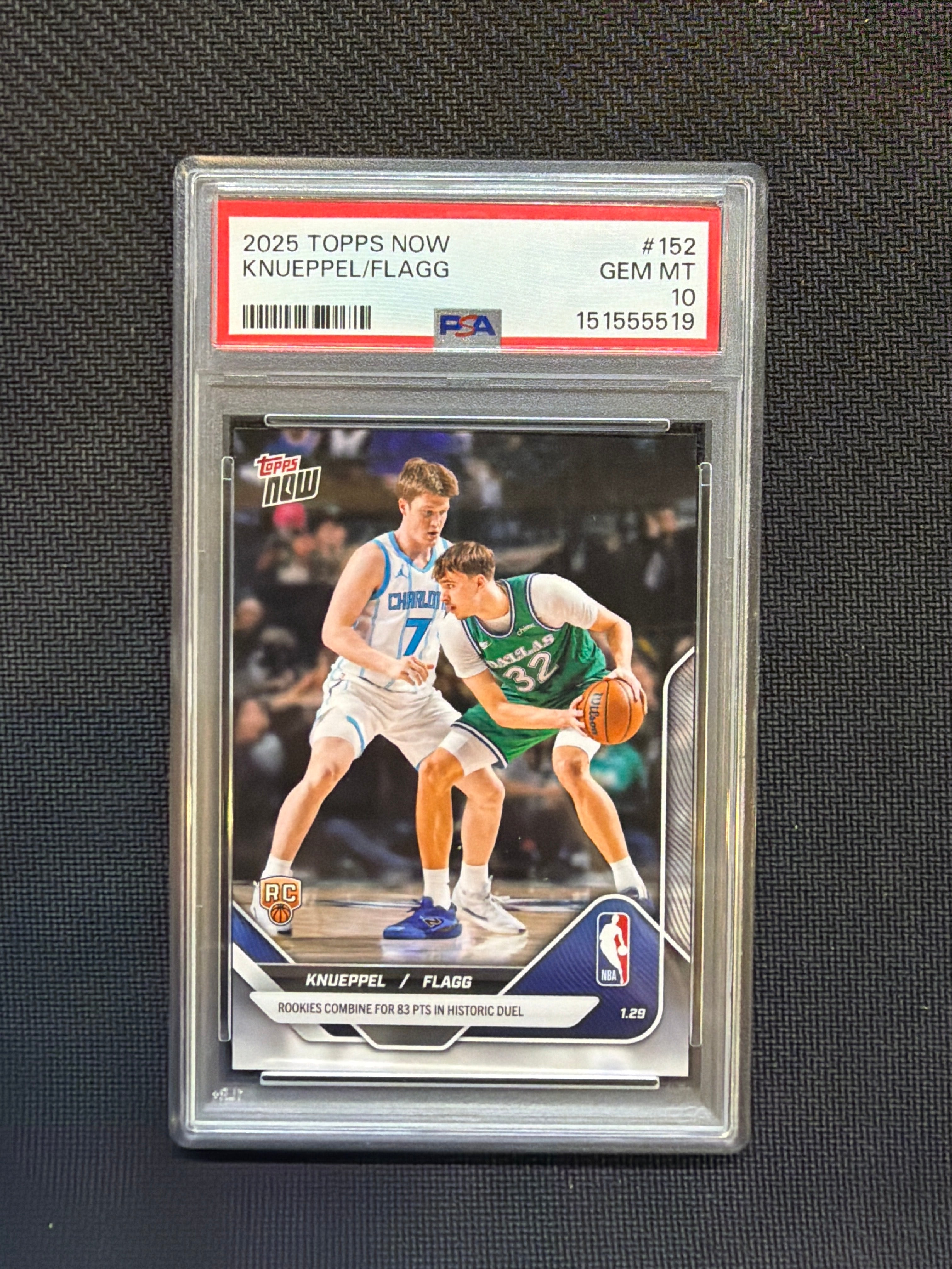 2025 Topps Now Cooper Flagg Kon Knueppel Rookie PSA 10 519