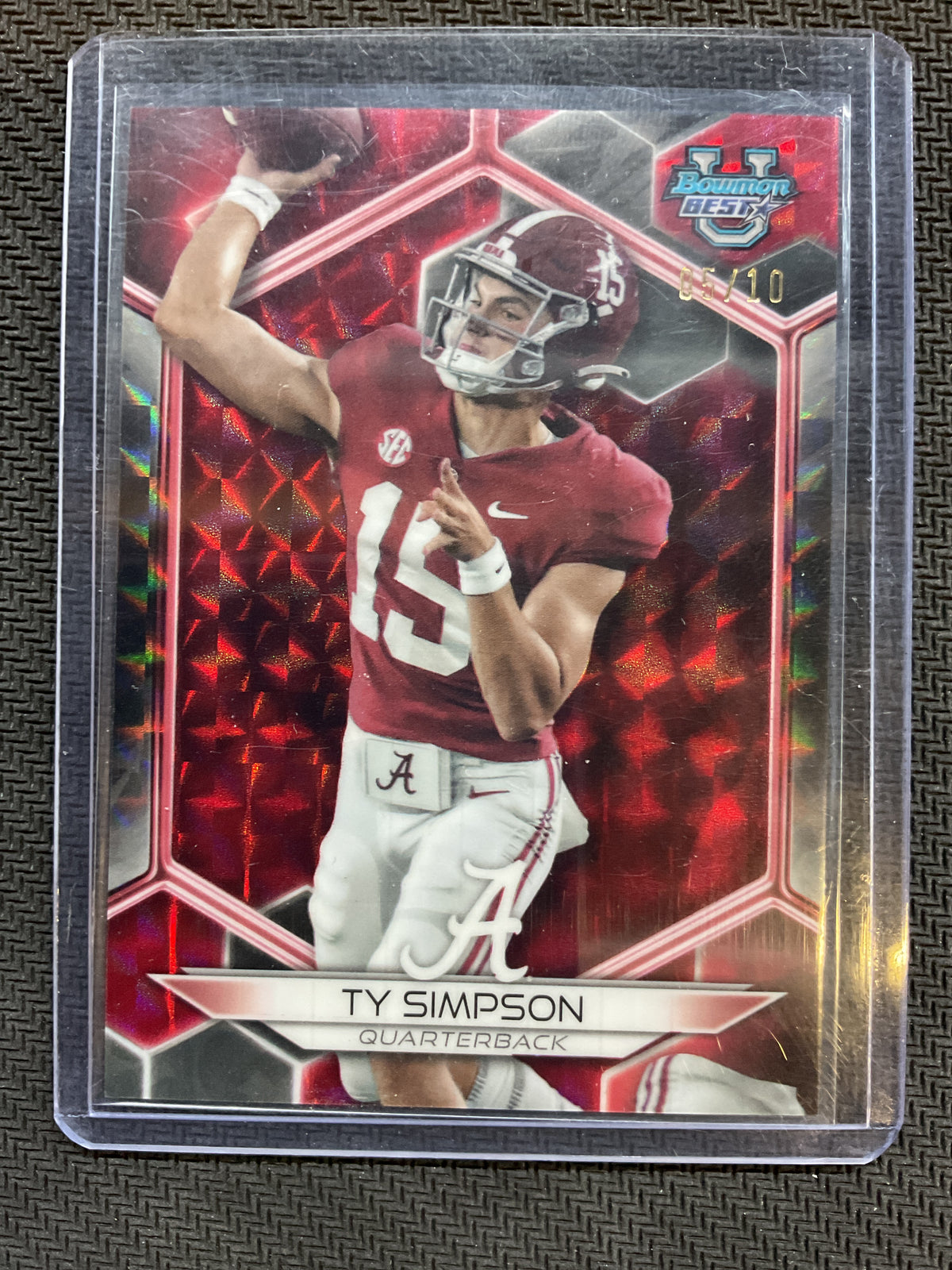 2023 Bowman's Best Ty Simpson Red Geometric /10 Alabama