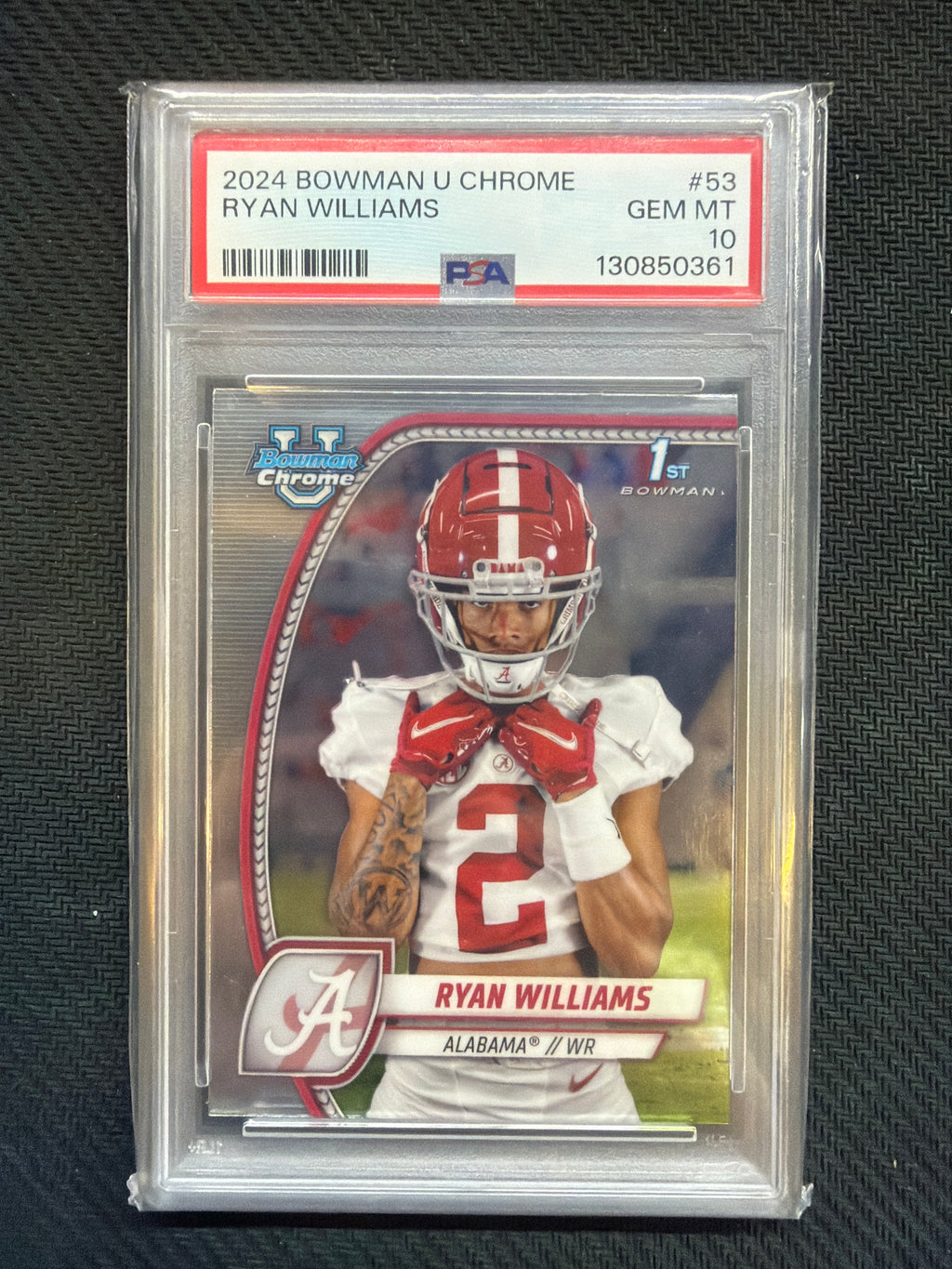 2024 Bowman U Chrome Ryan Williams PSA 10 Alabama 361