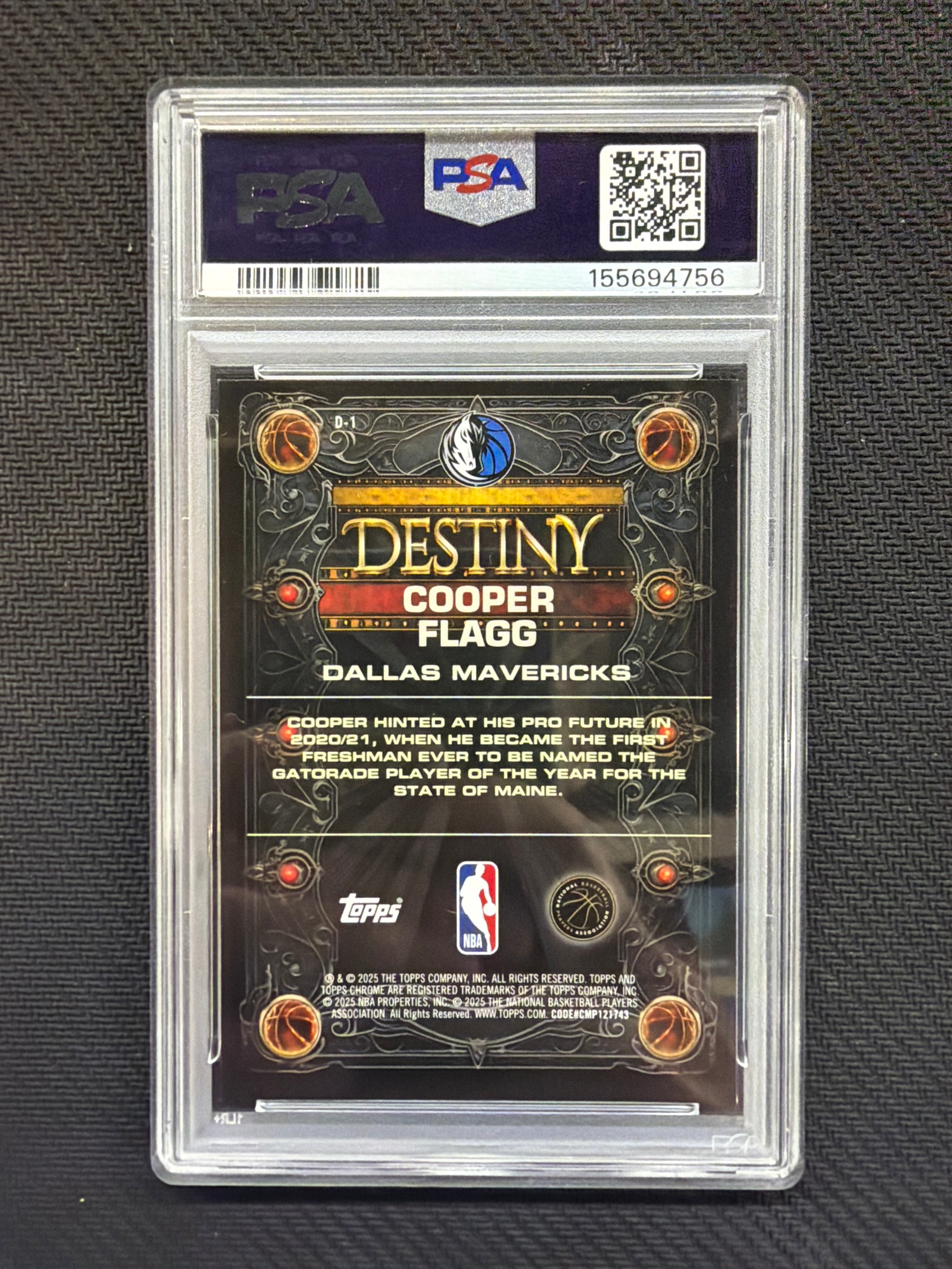 2025-26 Topps Chrome Cooper FLagg Destiny Green /99 PSA 9 756