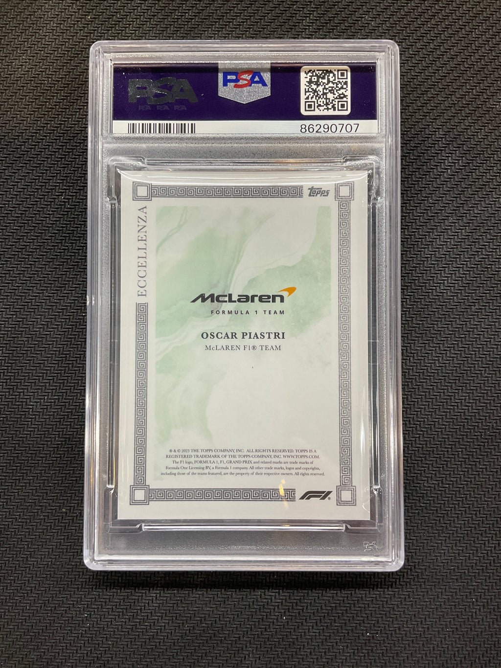 2023 Topps Eccellenza Oscar Piastri Green /99 PSA 10 Mclaren