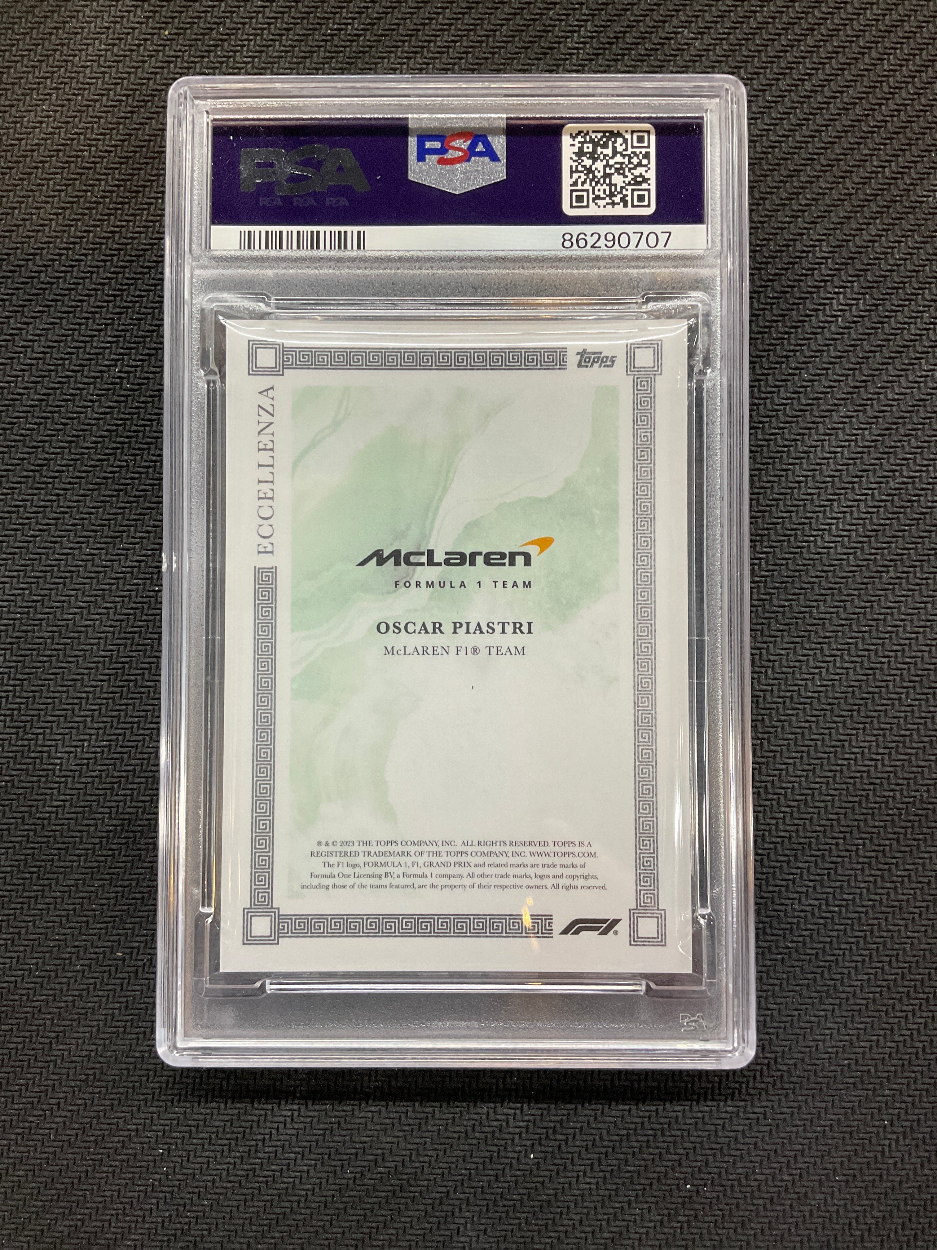 2023 Topps Eccellenza Oscar Piastri Green /99 PSA 10 Mclaren