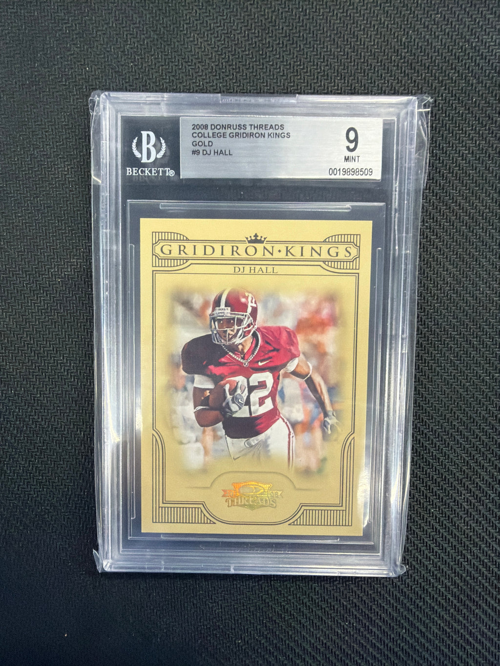 2008 Donruss Threads DJ Hall /100 BGS 9 Alabama