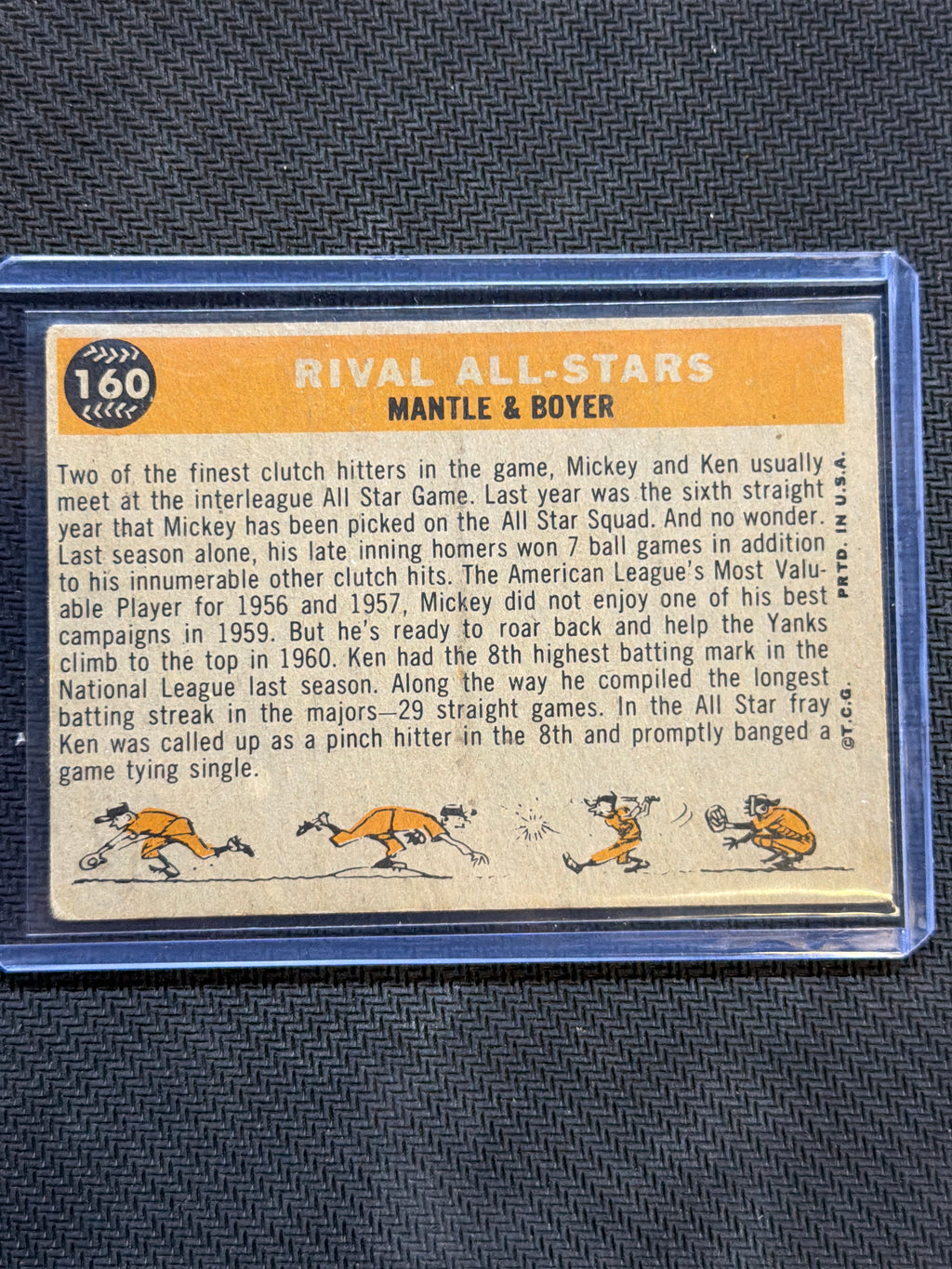 1960 Topps Rival All Stars Mantle Boyer #160