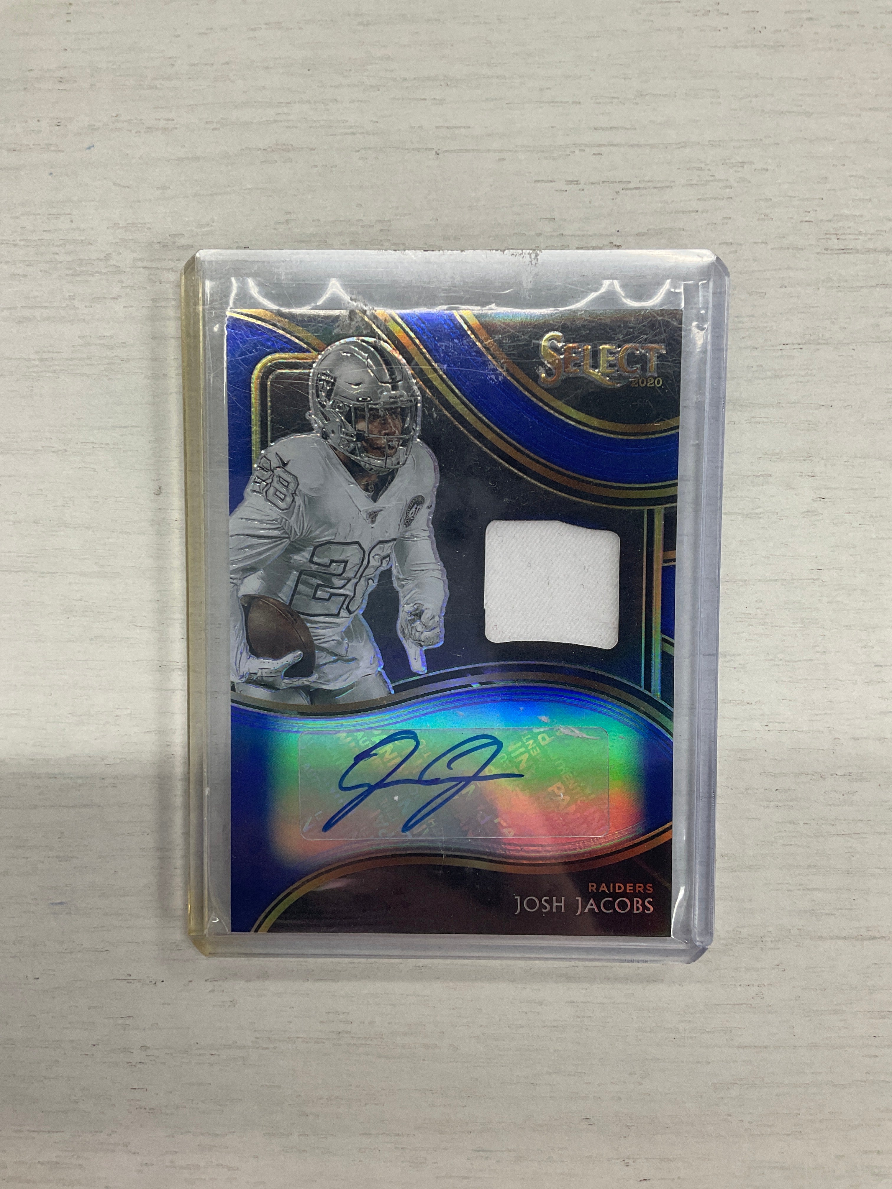 2020 Select Josh Jacobs Patch Auto /75 Blue Raiders