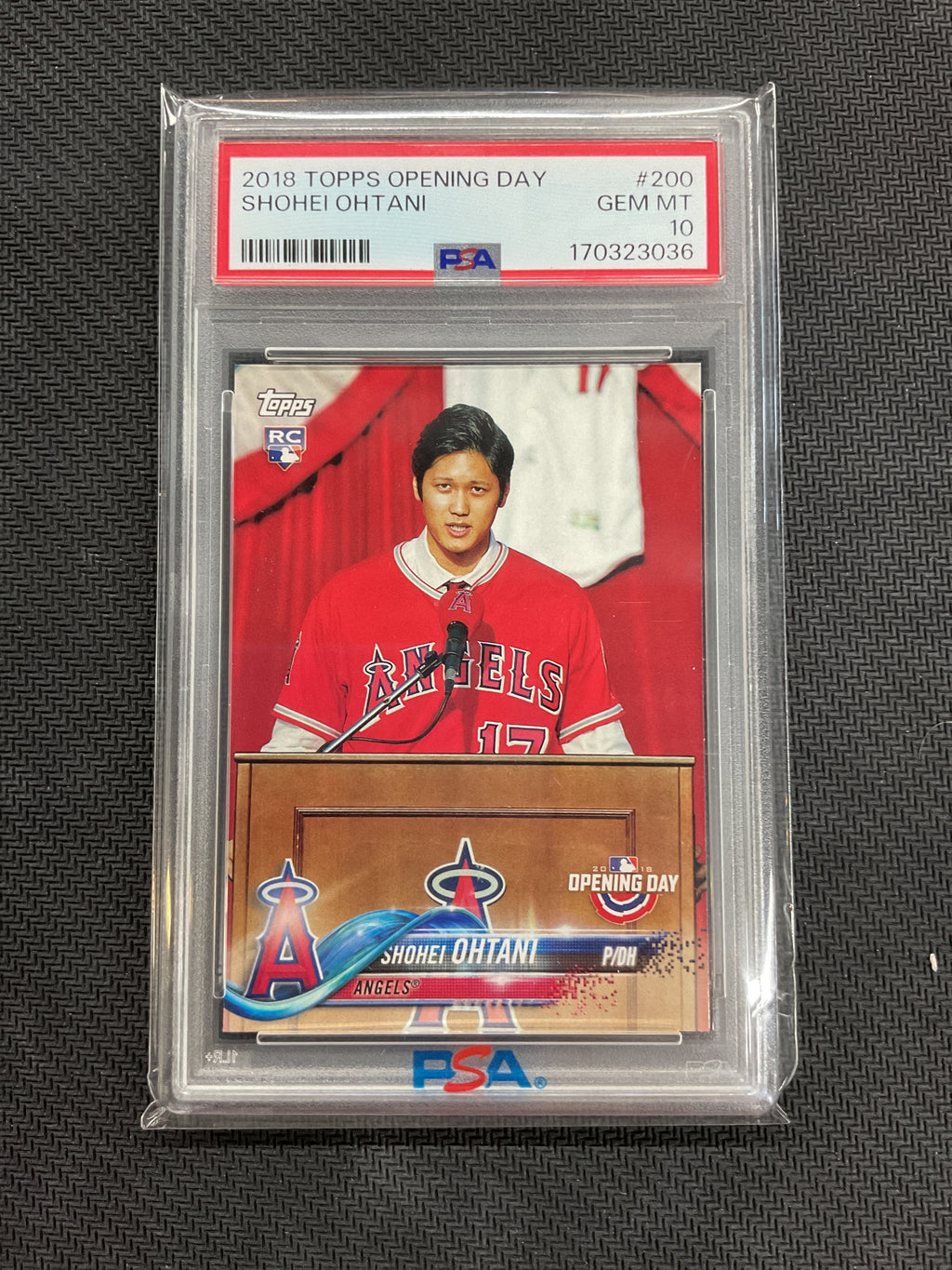 2018 Topps Opening Day Shohei Ohtani Rookie #200 PSA 10 036