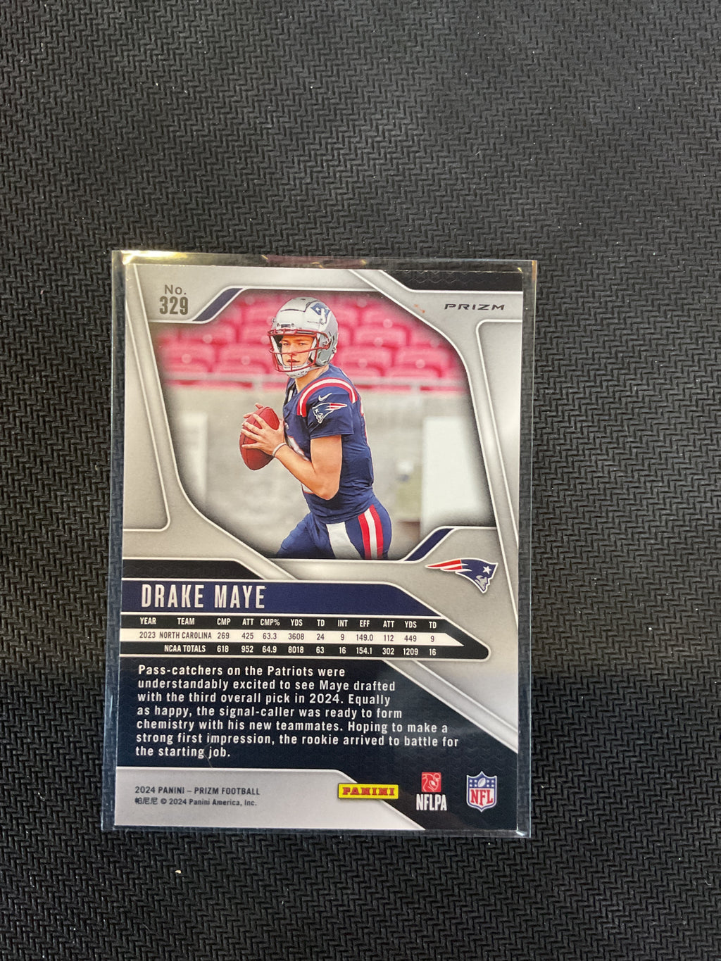 2024 Panini Prizm Drake Maye Orange Ice Rookie #329 Patriots