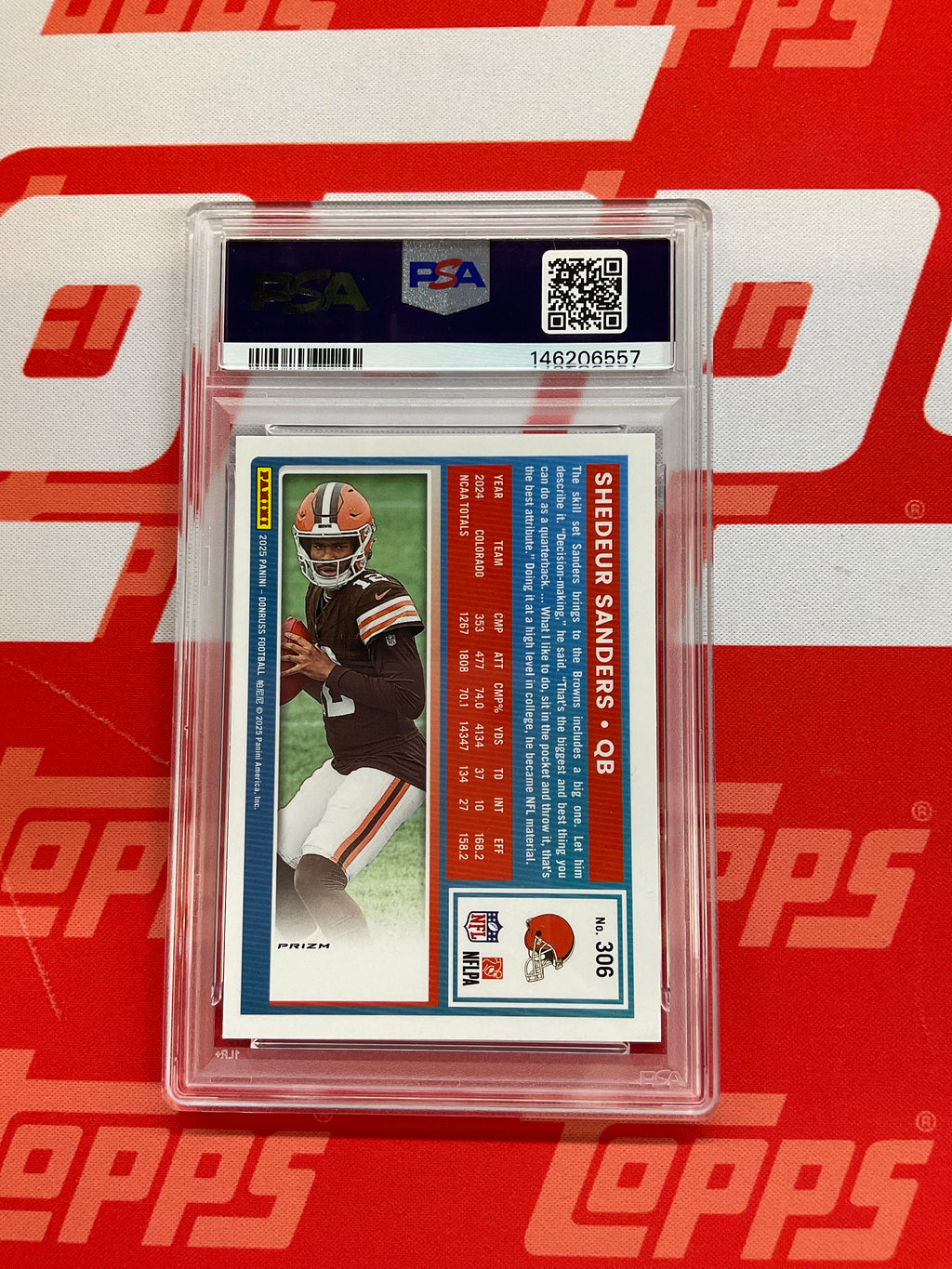 2025 Donruss Shedeur Sanders Optic Pink Preview PSA 9 Browns