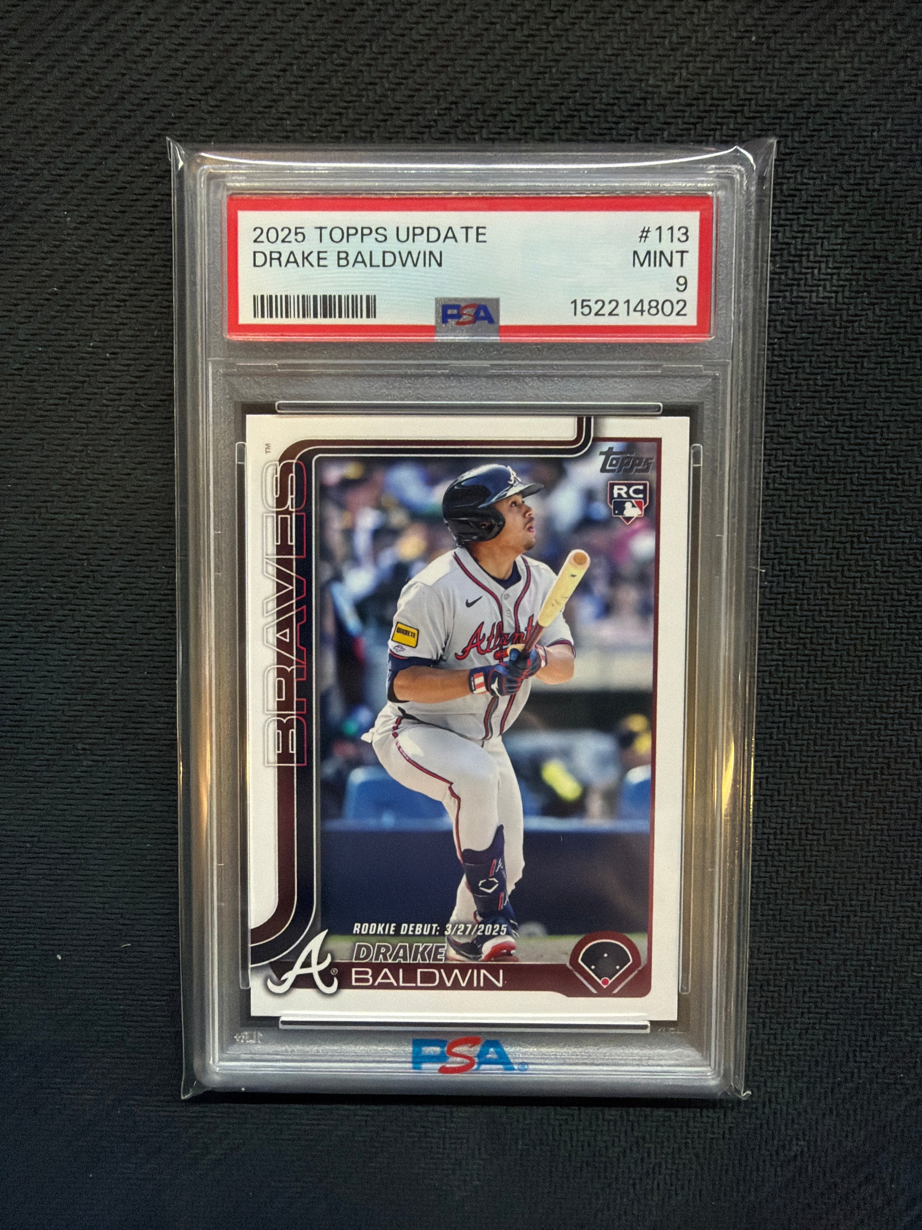 2025 Topps Update Drake Baldwin PSA 9 Rookie Braves