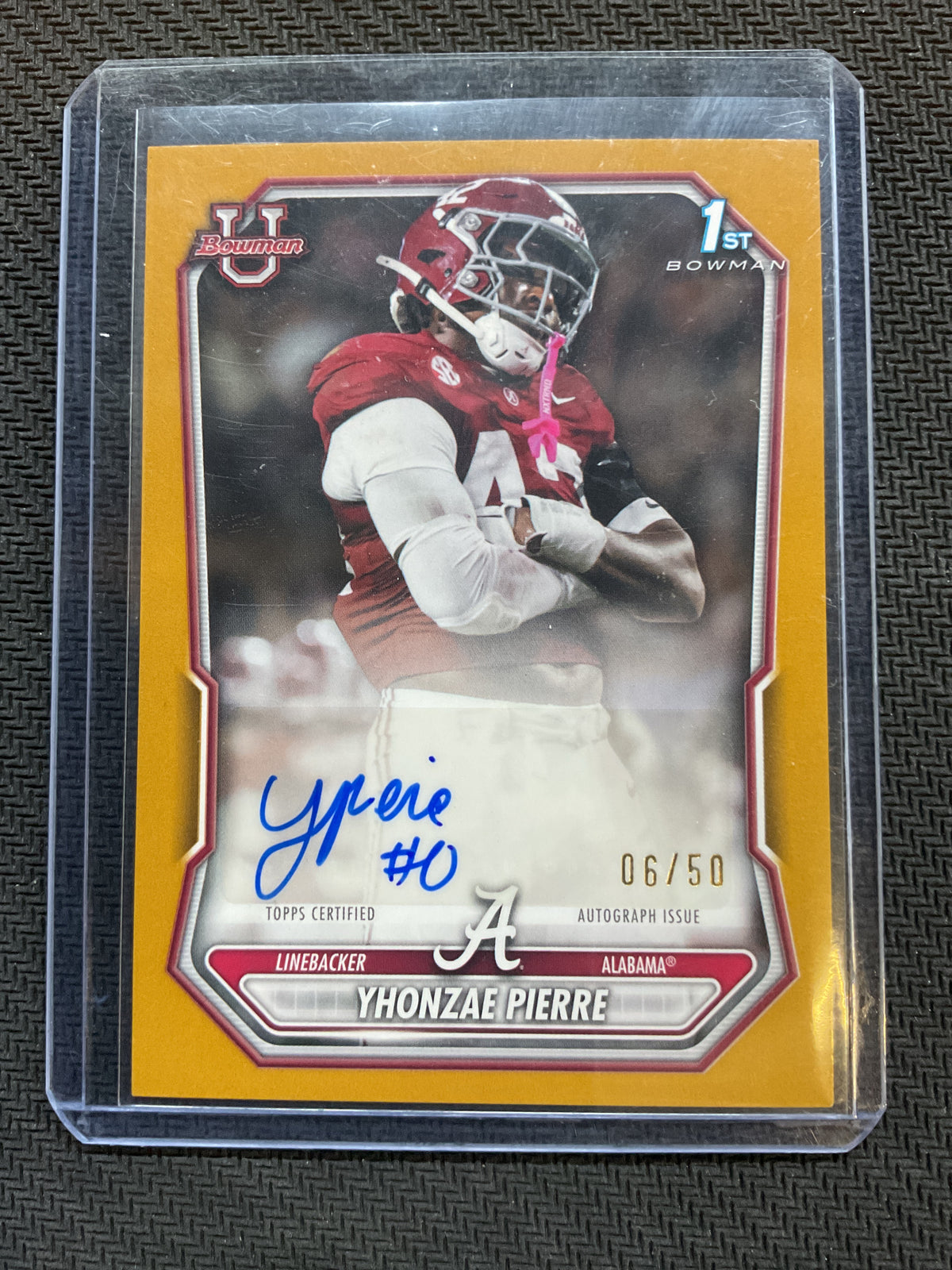 2026 Bowman Yhonzae Pierre 1st Bowman Auto Gold /50 #BPPA-YP Alabama