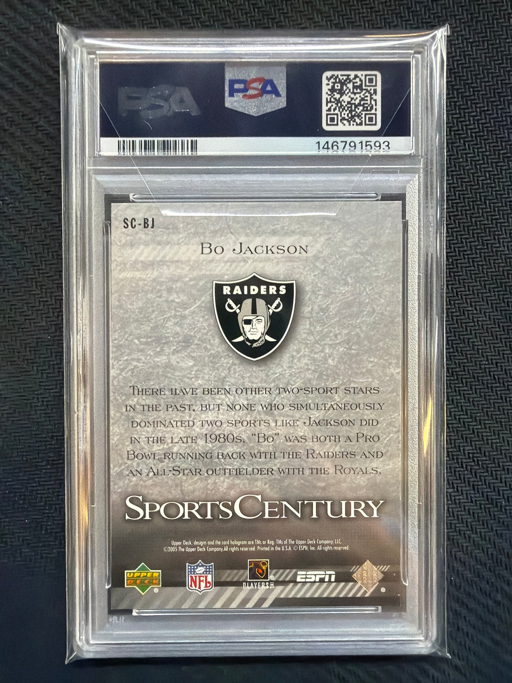 2005 Upper Deck ESPN Bo Jackson Sports Century #SC-BJ PSA 9 Raiders