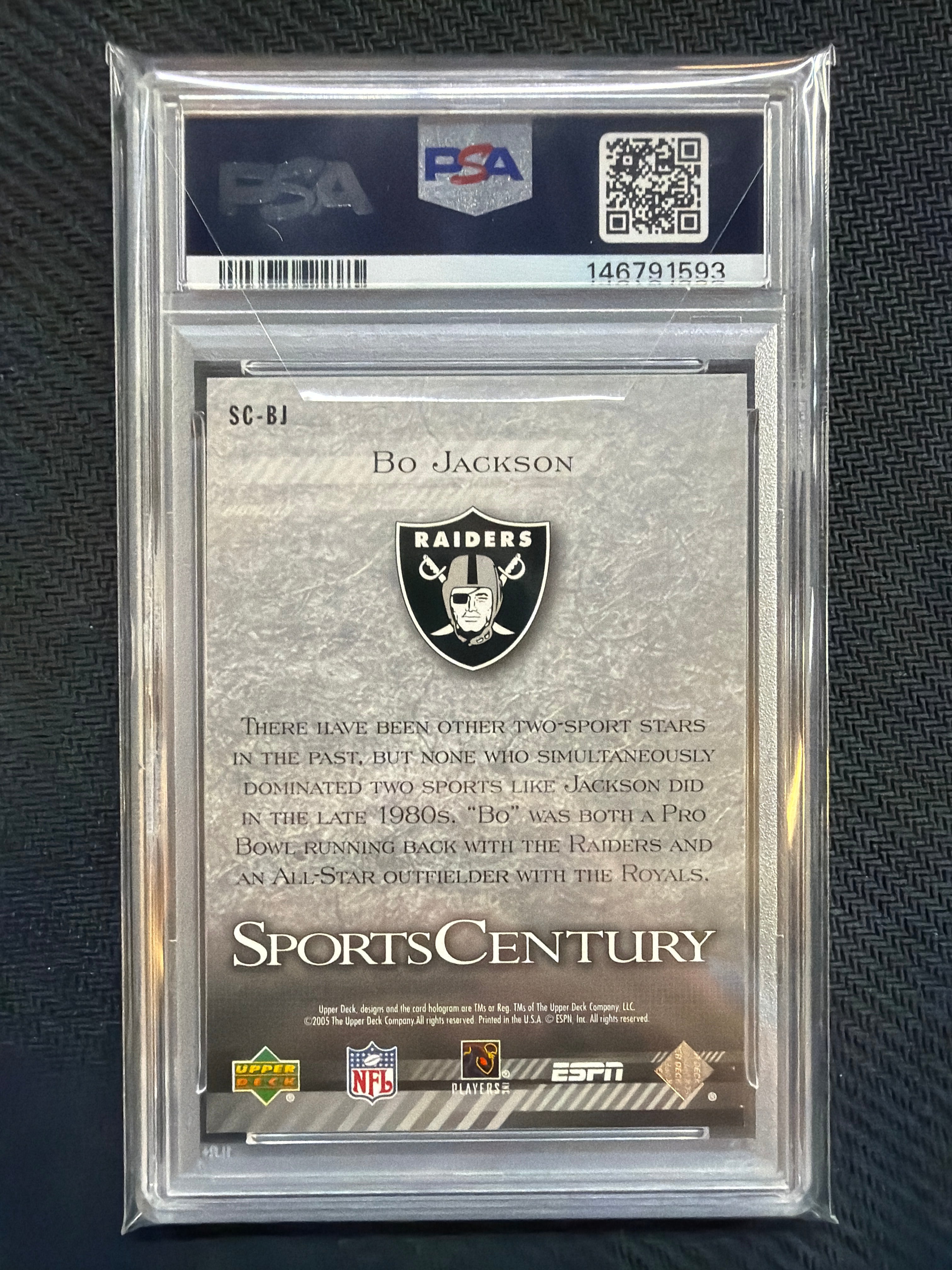 2005 Upper Deck ESPN Bo Jackson Sports Century #SC-BJ PSA 9 Raiders