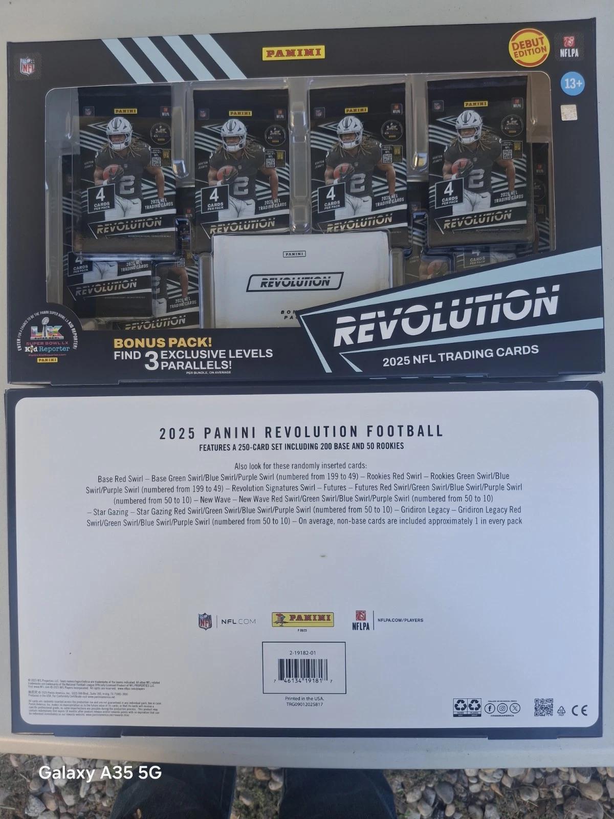 2025 NFL PANINI Revolution Football Trading Card Bundle