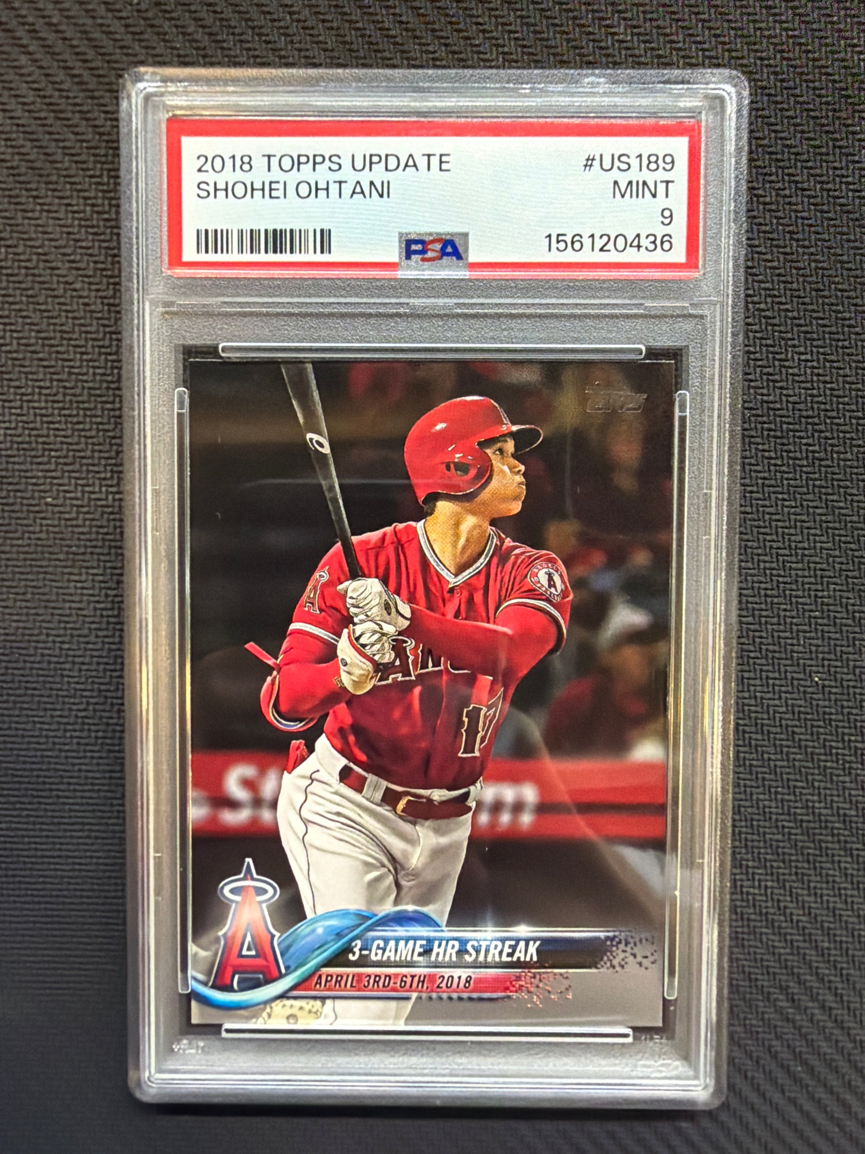 2018 Topps Update Shohei Ohtani 3 HR Game Streak PSA 9 436