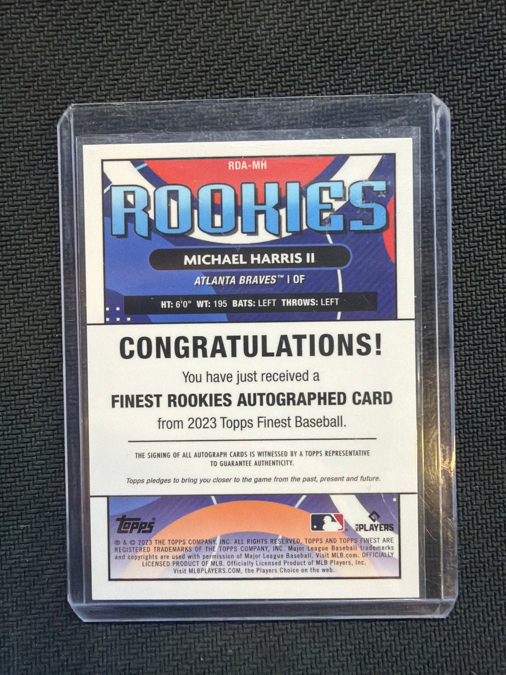 2023 Topps Finest Michael Harris Rookies Auto