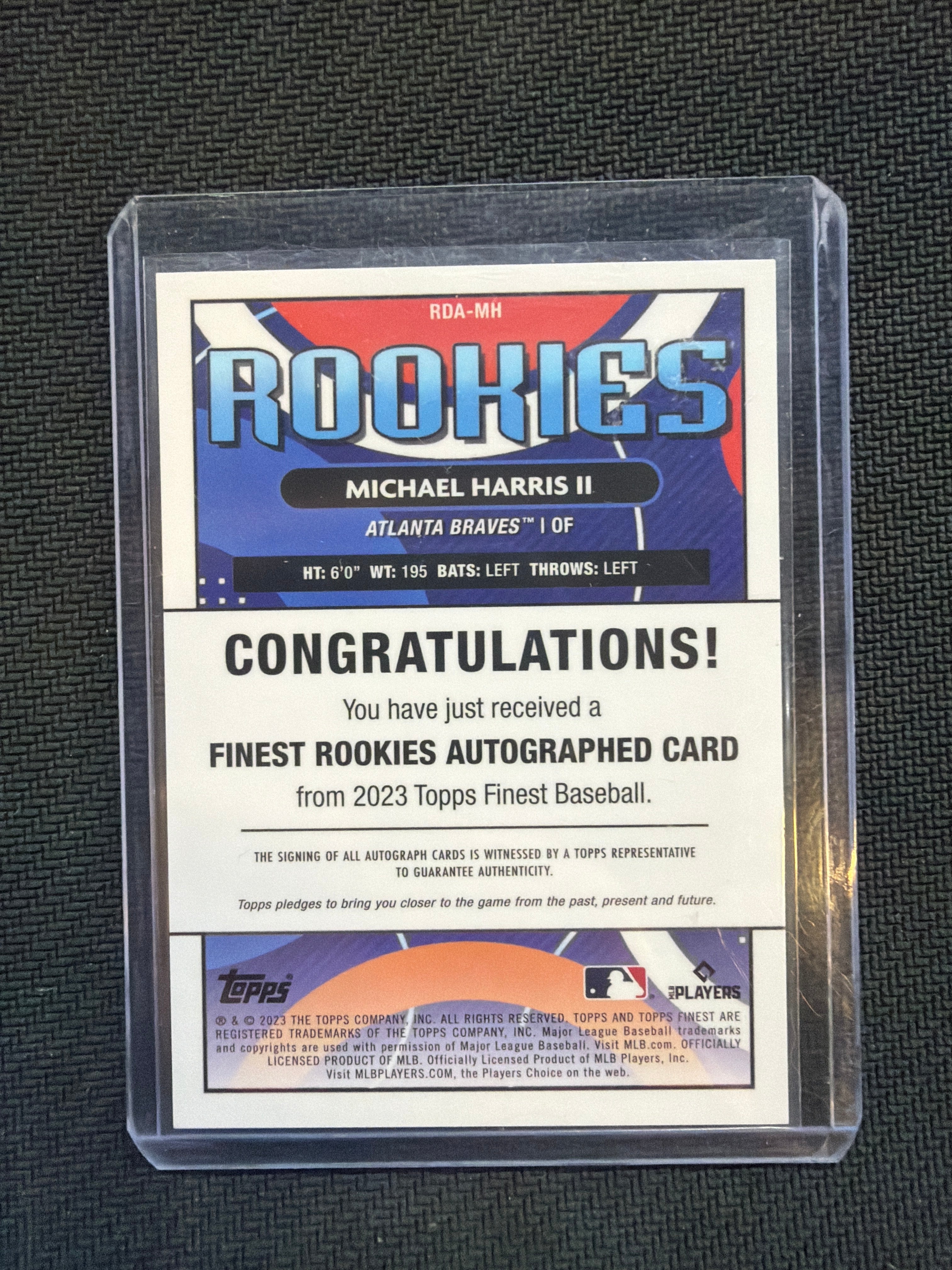 2023 Topps Finest Michael Harris Rookies Auto
