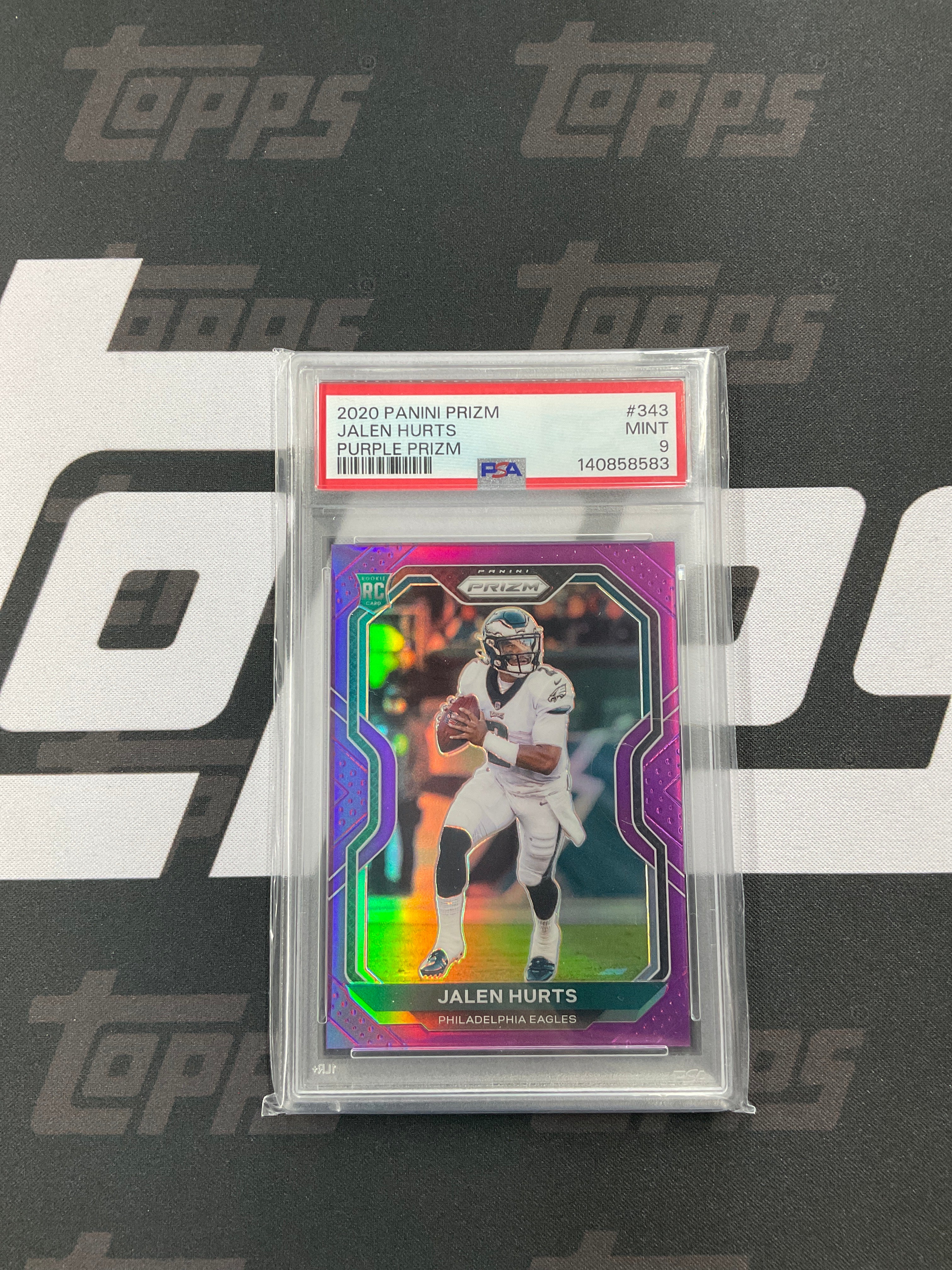 2020 Prizm Jalen Hurts Rookie Purple /125 PSA 9