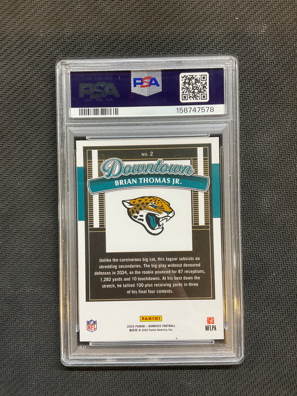 2025 Donruss Brian Thomas Jr Downtown PSA 10 Jaguars