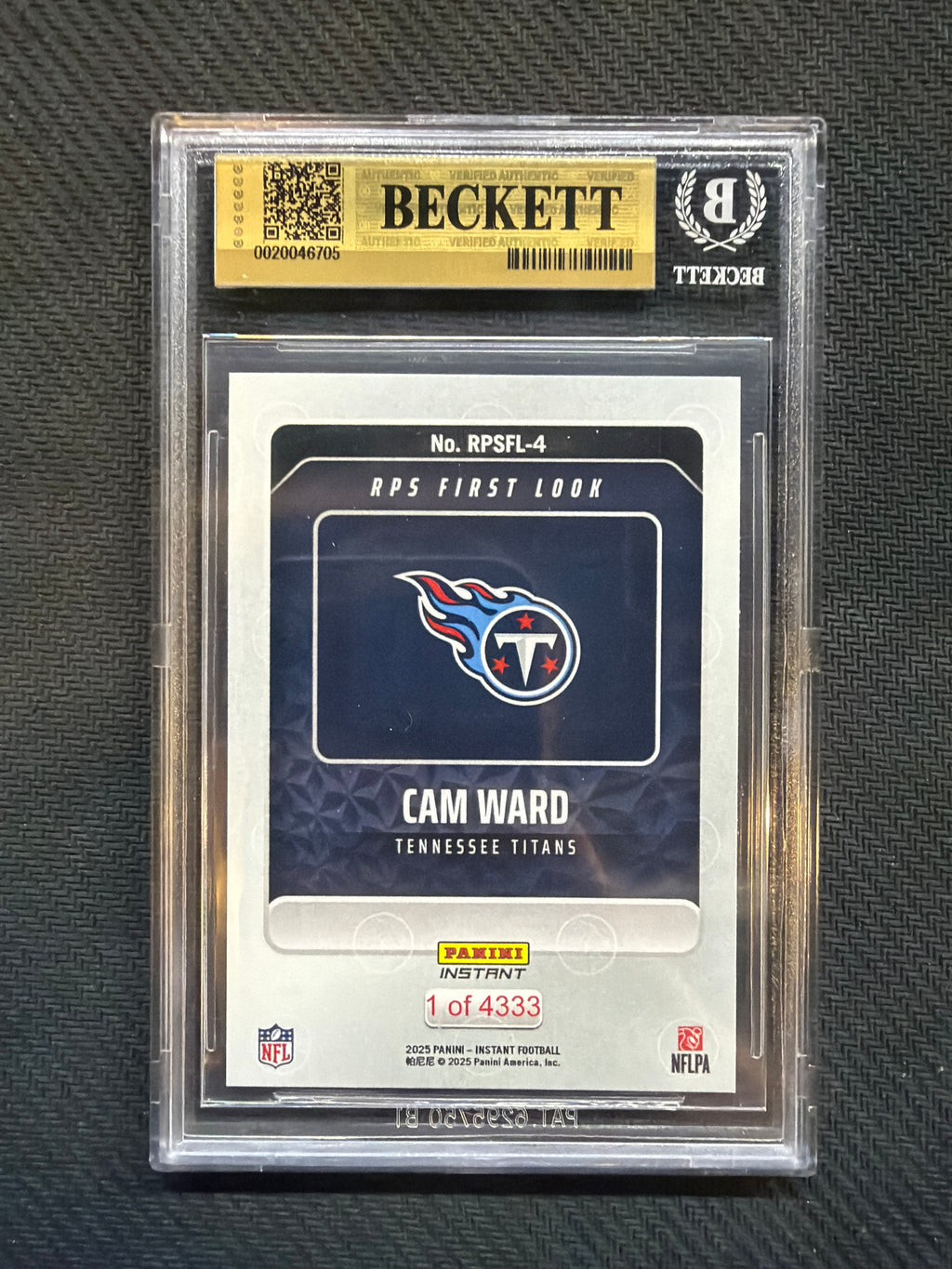 2025 Panini Instant Cam Ward Rookie BGS 9.5 Titans 705