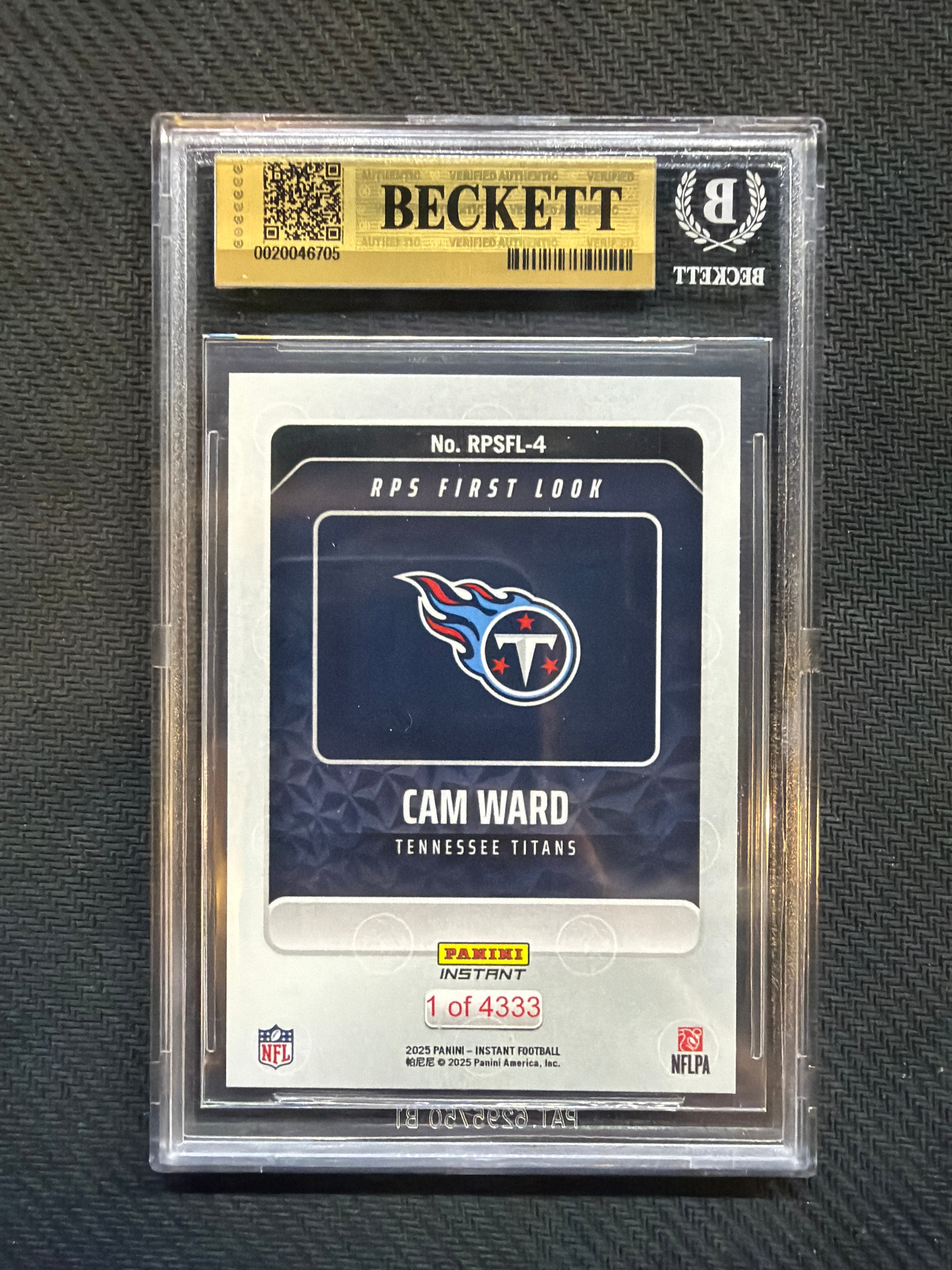 2025 Panini Instant Cam Ward Rookie BGS 9.5 Titans 705