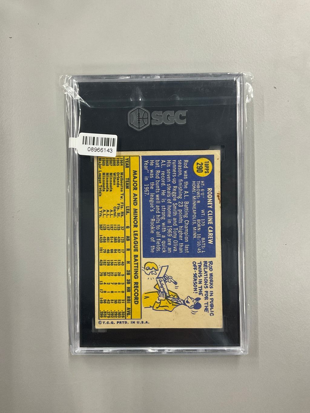 1970 Topps #290 Rod Carew SGC 3