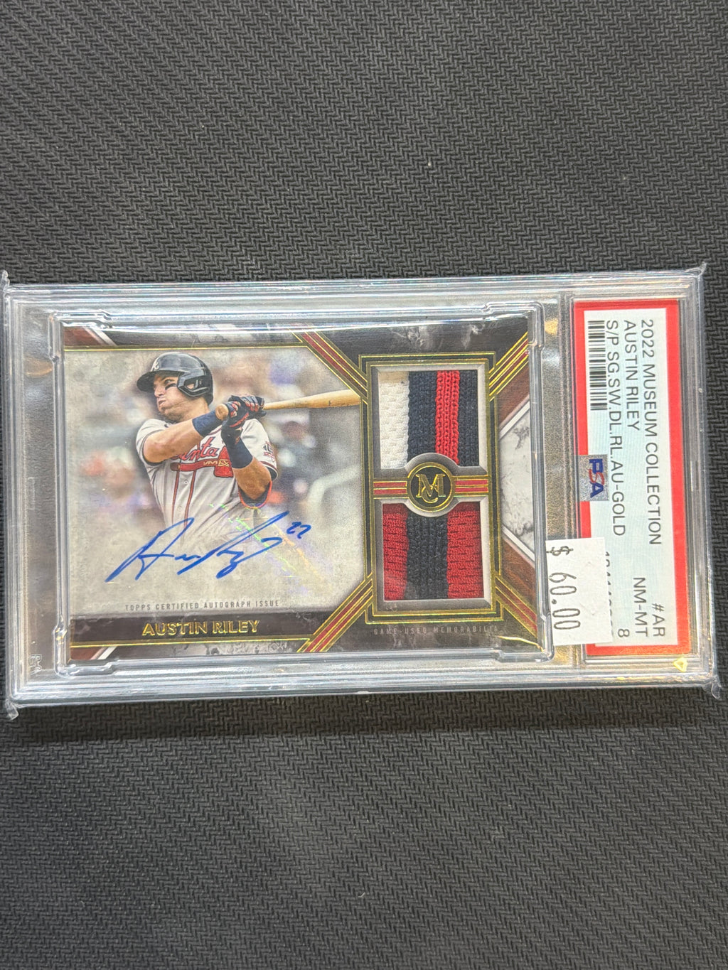 2022 Museum Collection Austin Riley Dual Relic Auto /25 PSA 8 Braves