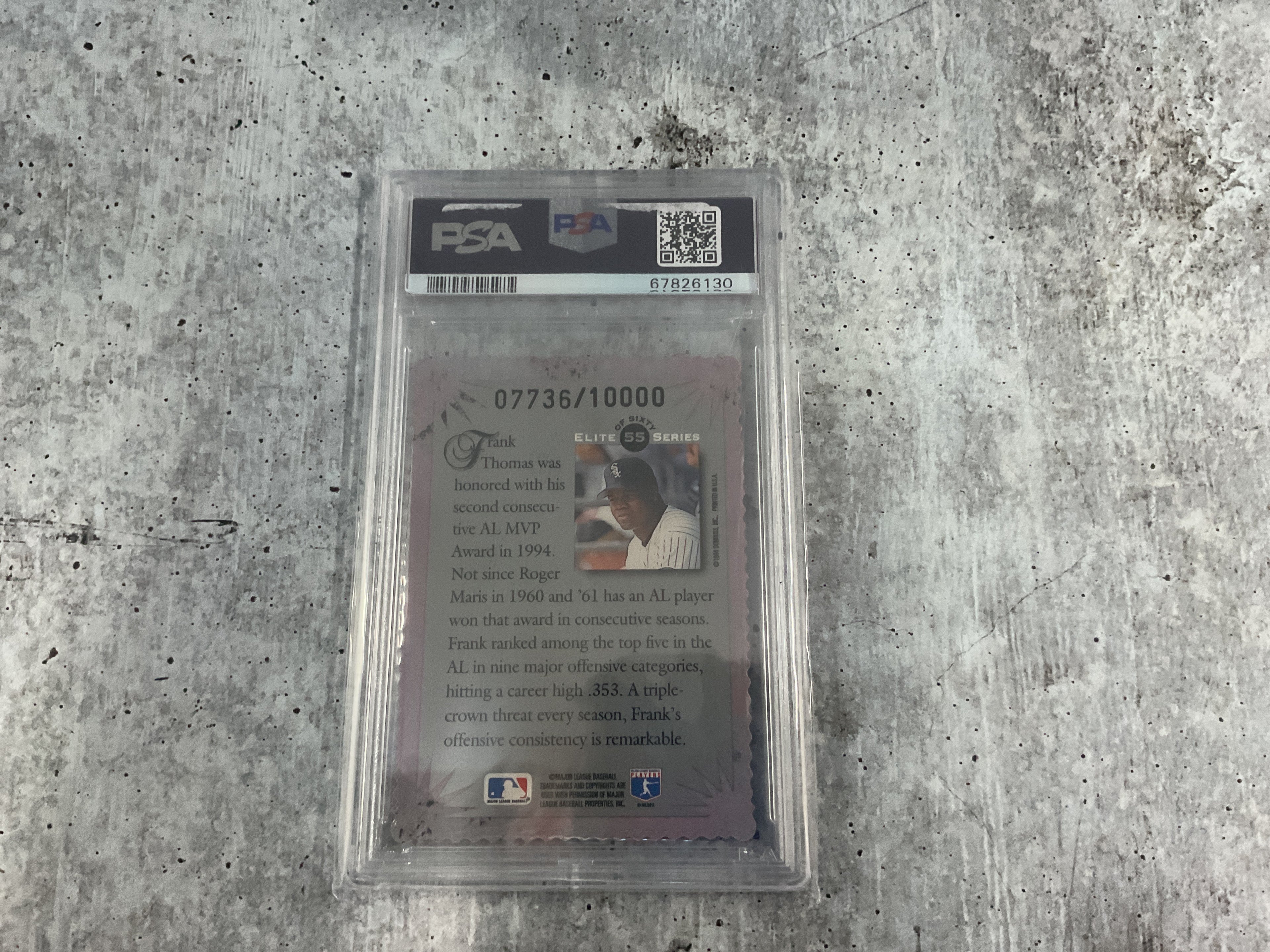 1995 Donruss Elite Frank Thomas /10000 PSA 9 1995 Donruss Elite Frank Thomas #55 PSA 9