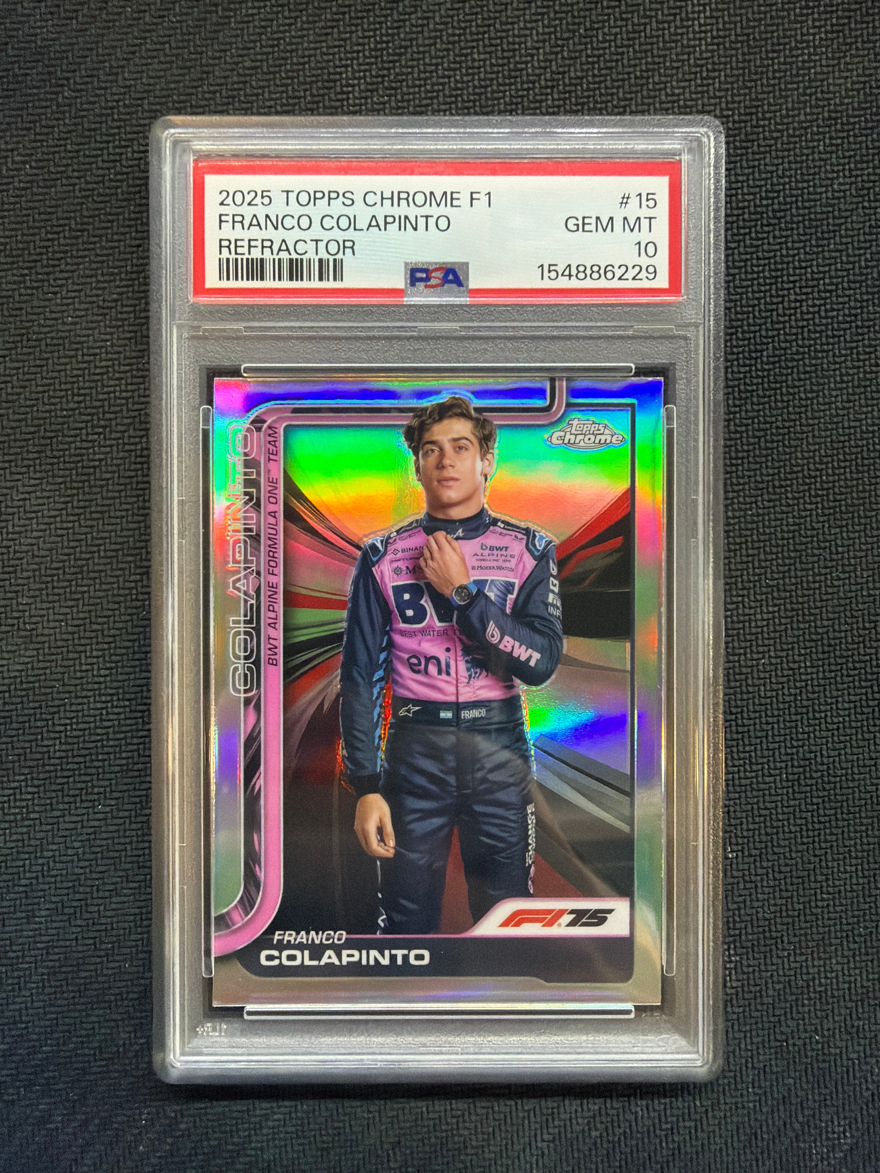 2025 Topps Chrome F1 Franco Colapinto Refractor PSA 10