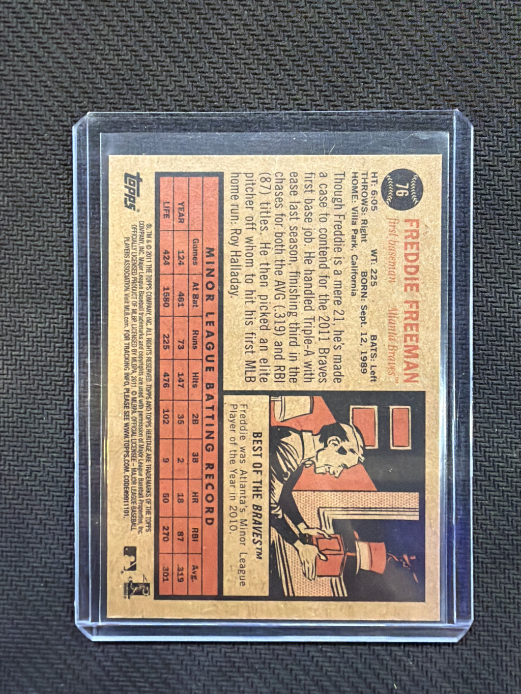 2011 Topps Heritage Freddie Freeman Rookie #76 Braves