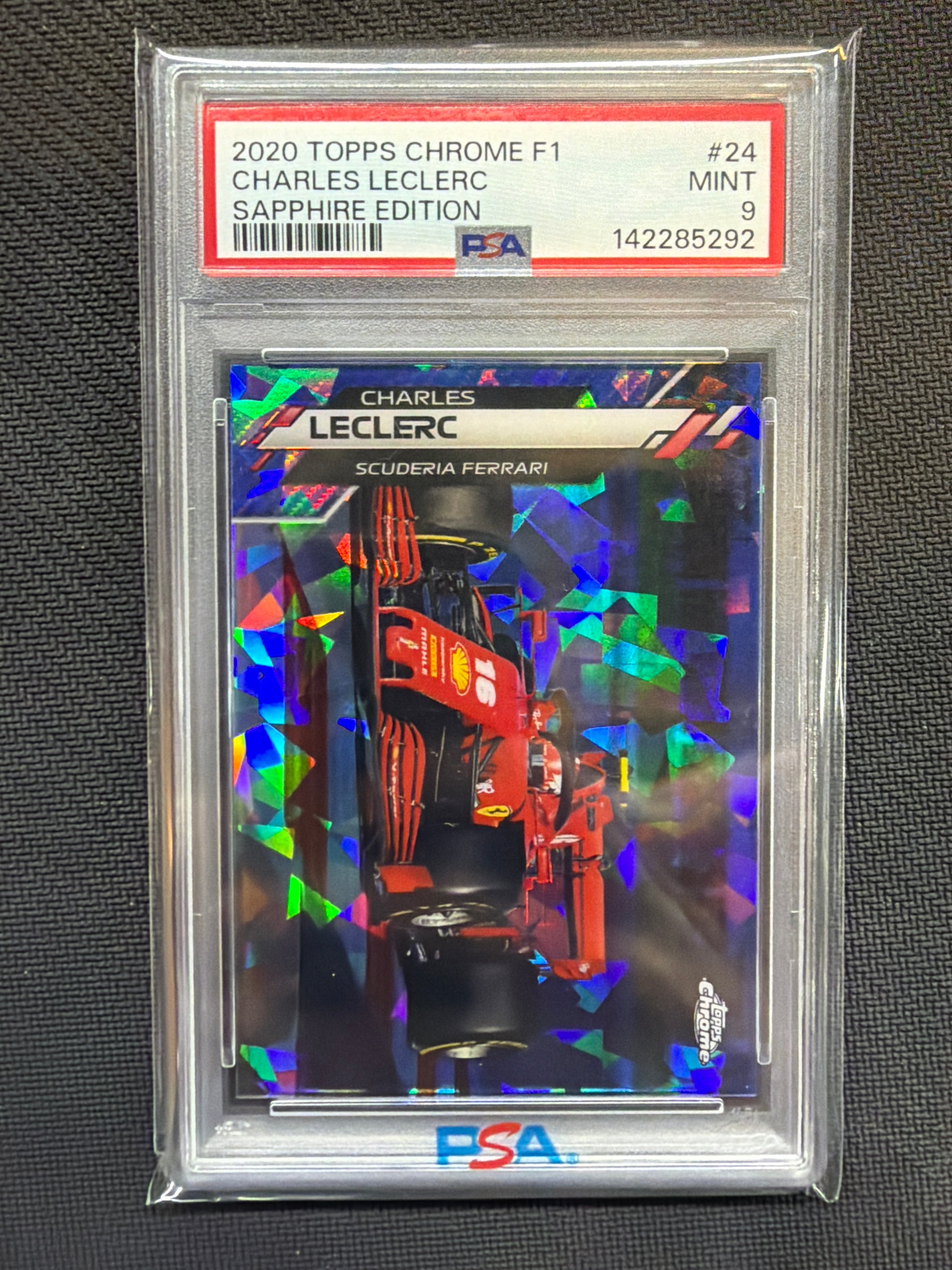 2020 Topps Chrome F1 Sapphire Charles Leclerc #24 Rookie PSA 9