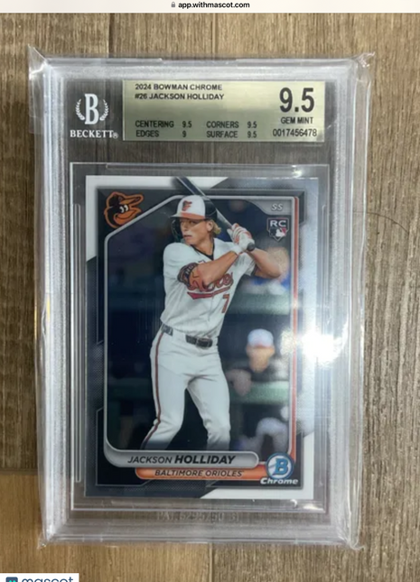 2024 Bowman Chrome Jackson Holliday RC #26 BGS 9.5