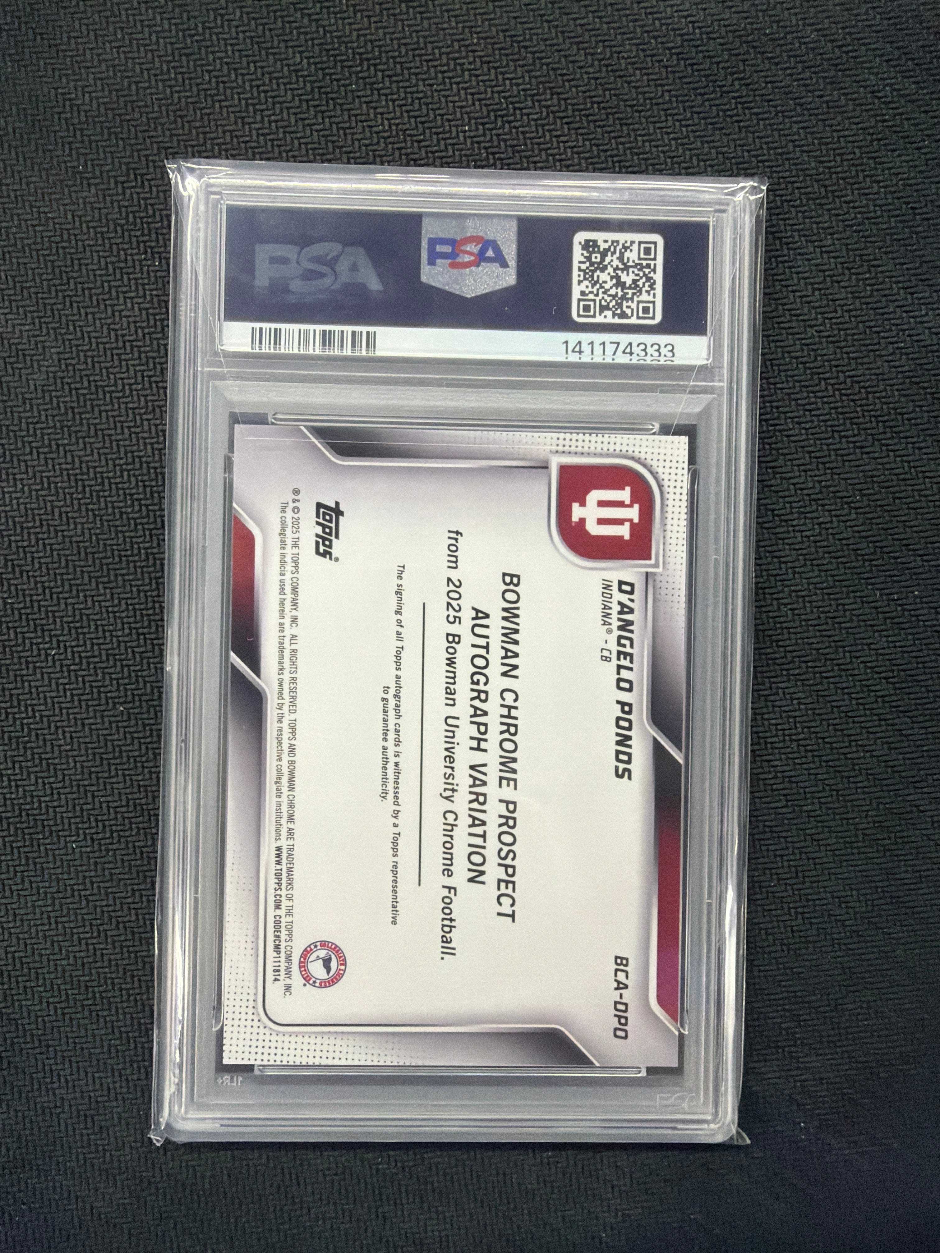 2025 Bowman U Sapphire D'Angelo Ponds Orange Auto /25 PSA 10