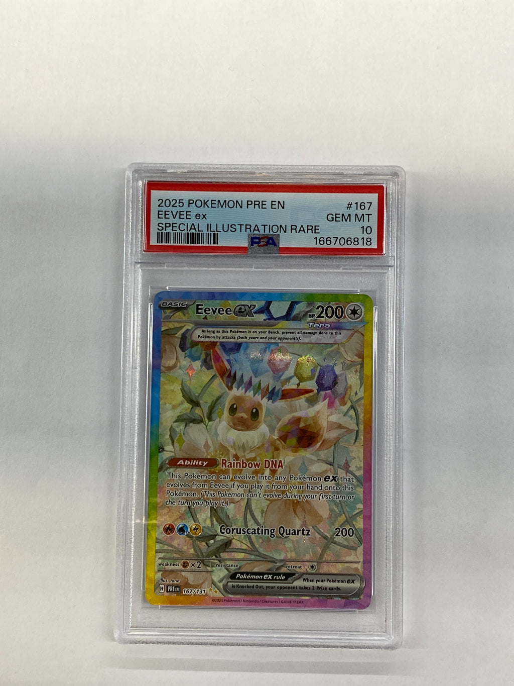 2025 Pokemon Prismatic Evolutions Eevee ex 167 PSA 10