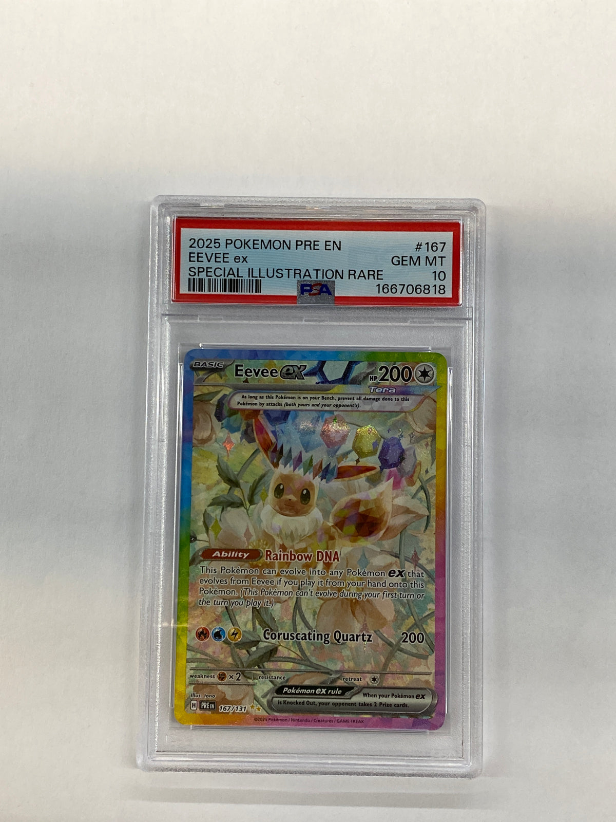 2025 Pokemon Prismatic Evolutions Eevee ex 167 PSA 10