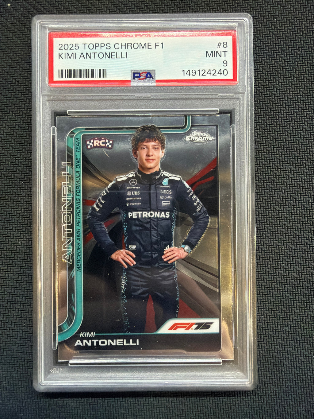 2025 Topps Chrome F1 Kimi Antonelli Rookie #8 PSA 9 Mercedes