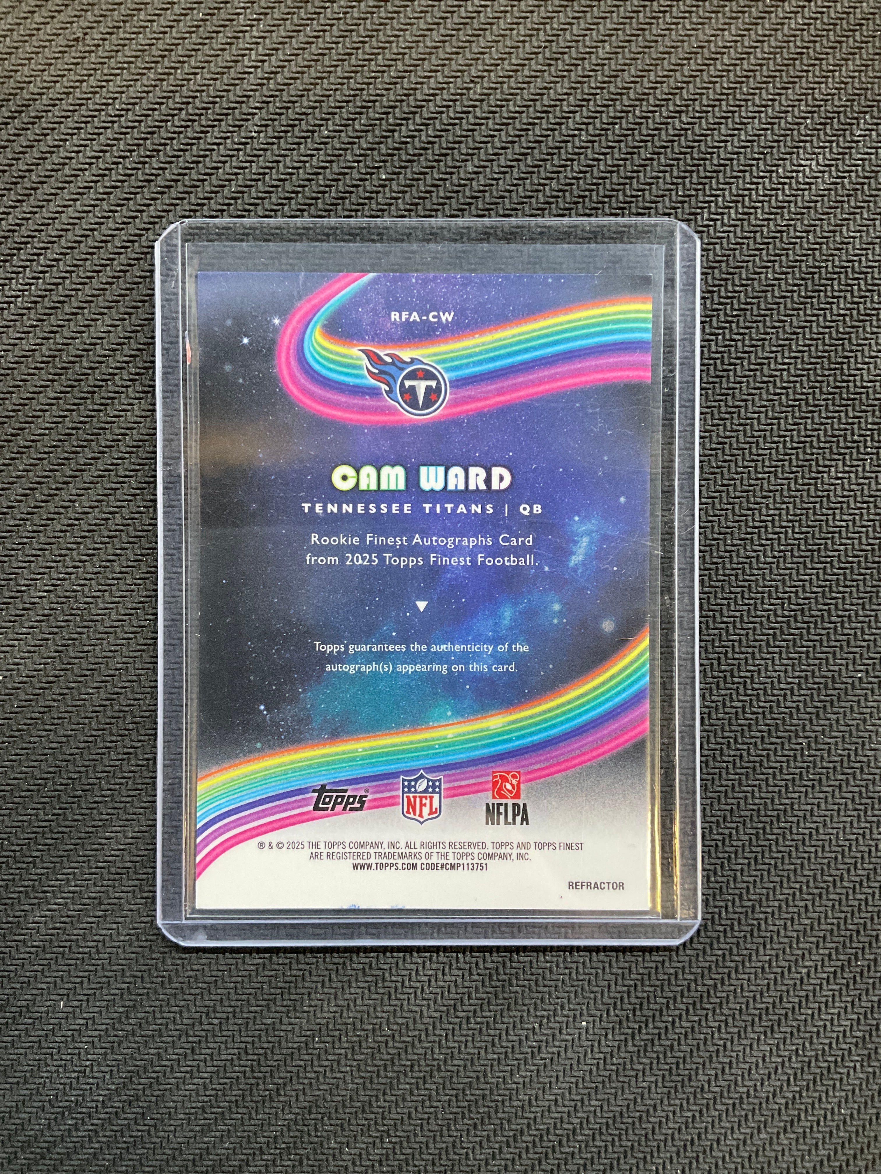 2025 Topps Finest Cam Ward Rookie Auto