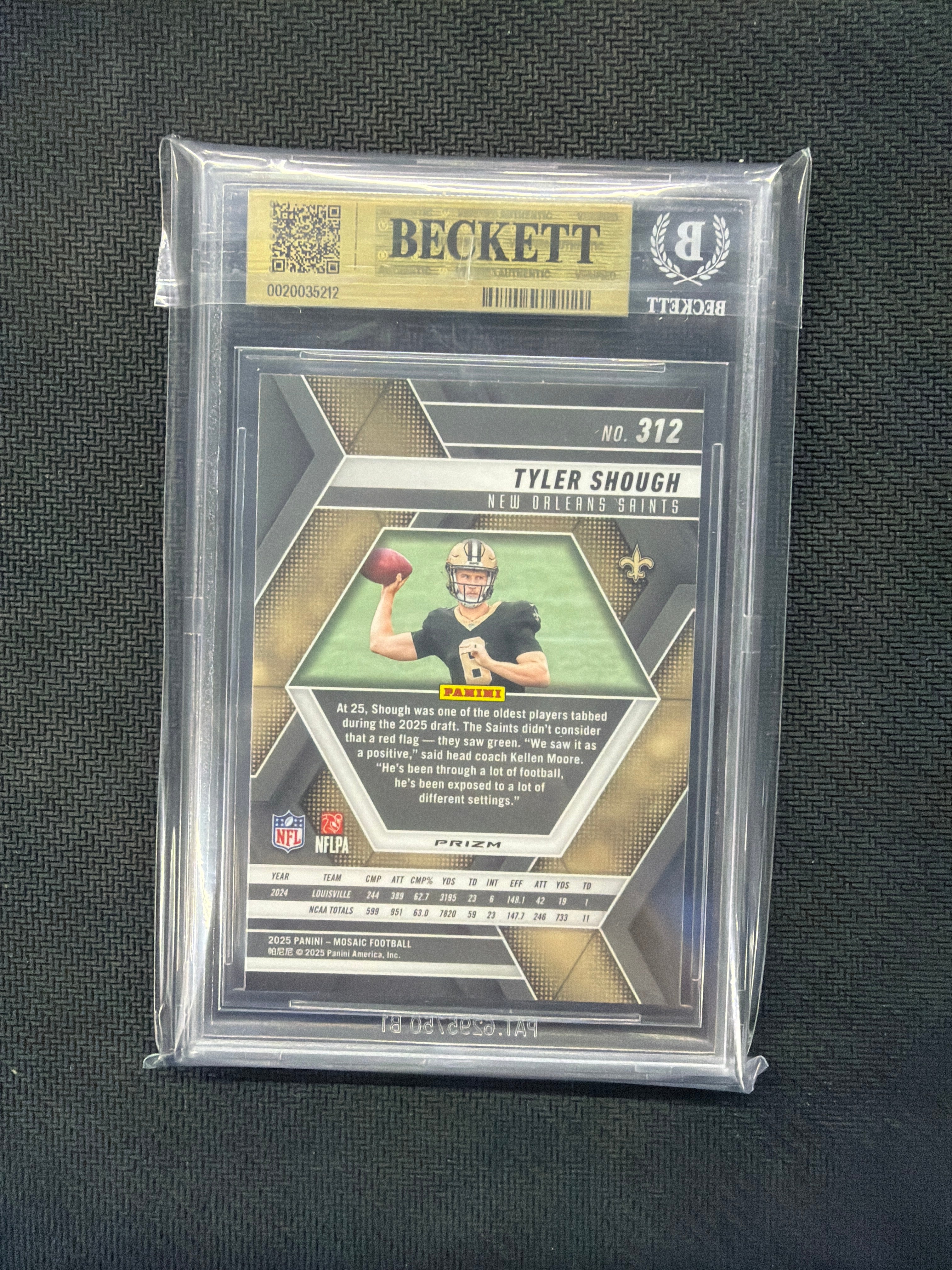 2025 Mosiac Tyler Shough Reactive Yellow BGS 10