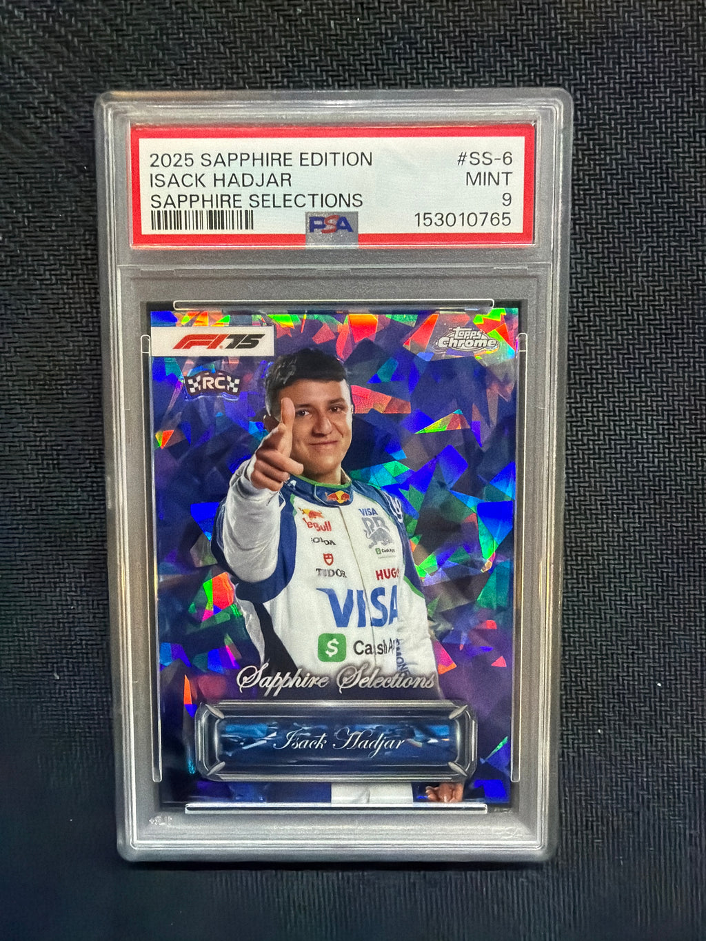 2025 Topps Chrome F1 Sapphire Isack Hadjar Selections PSA 9 Rookie
