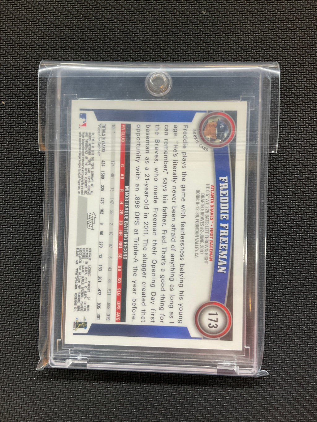 2011 Topps Chrome Freddie Freeman Rookie Auto Braves