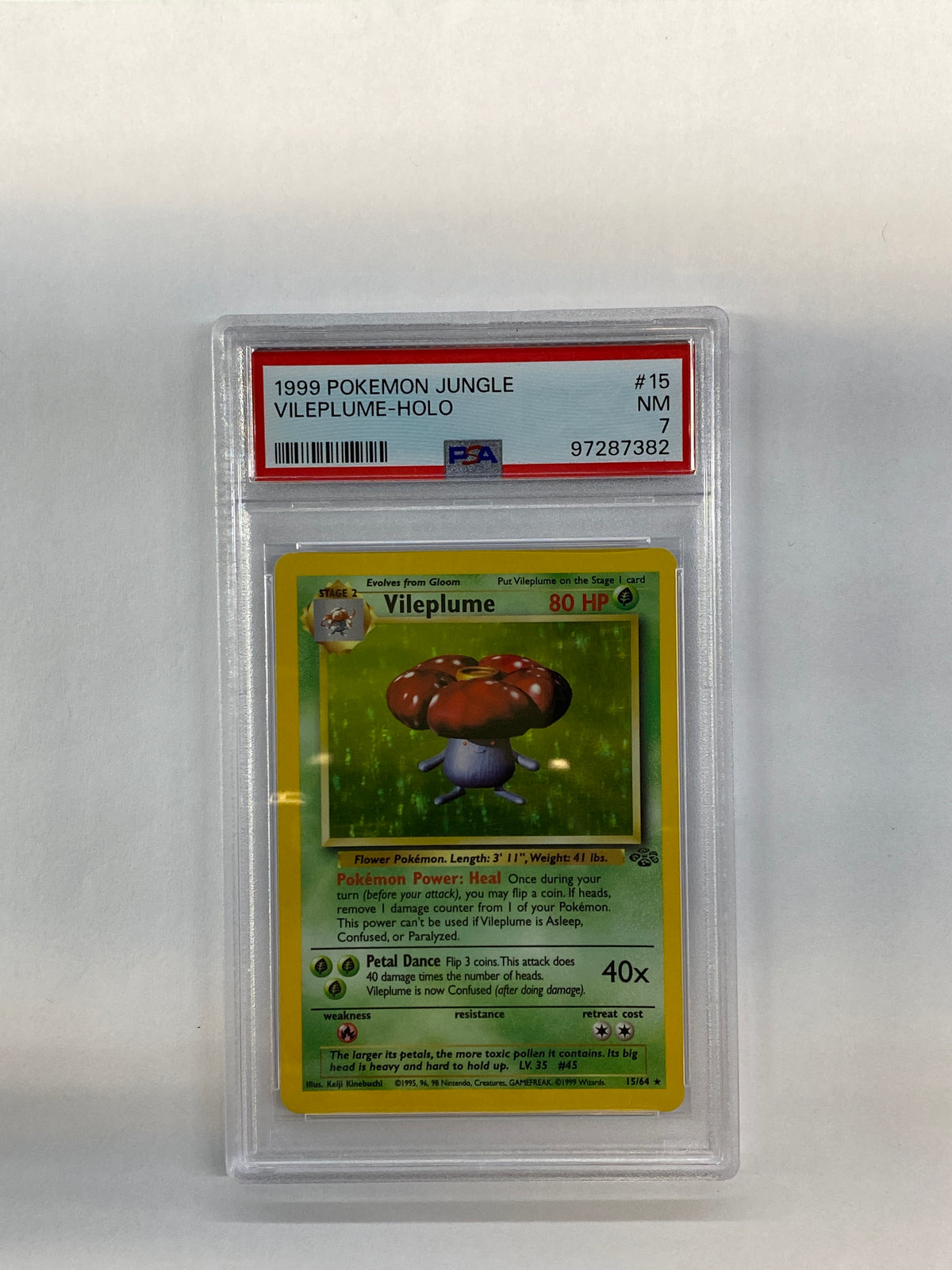 1999 Pokemon Jungle Vileplume 15 Holo PSA 7