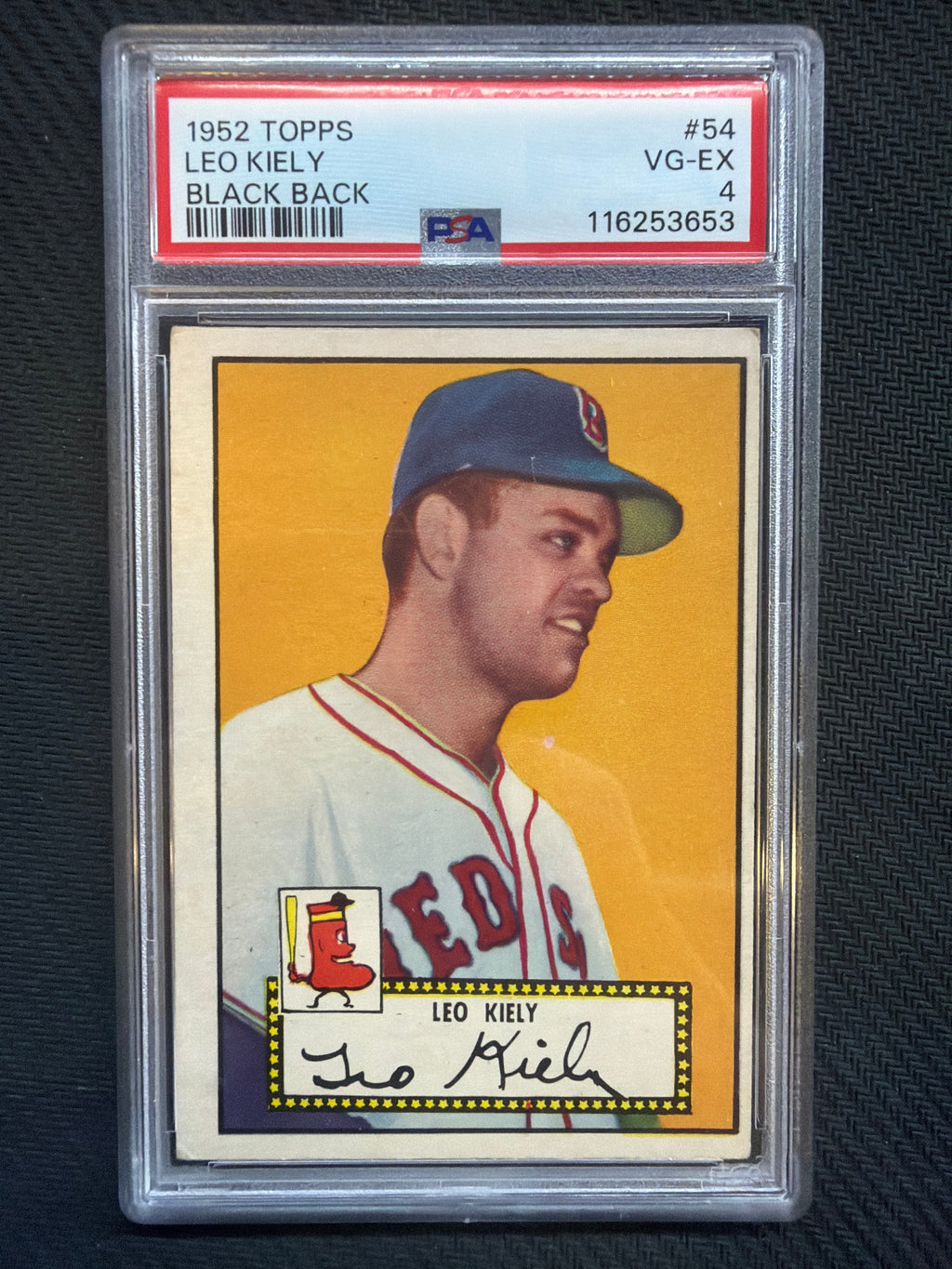 1952 Topps Leo Kiely #54 Black Back PSA 4 Red Sox